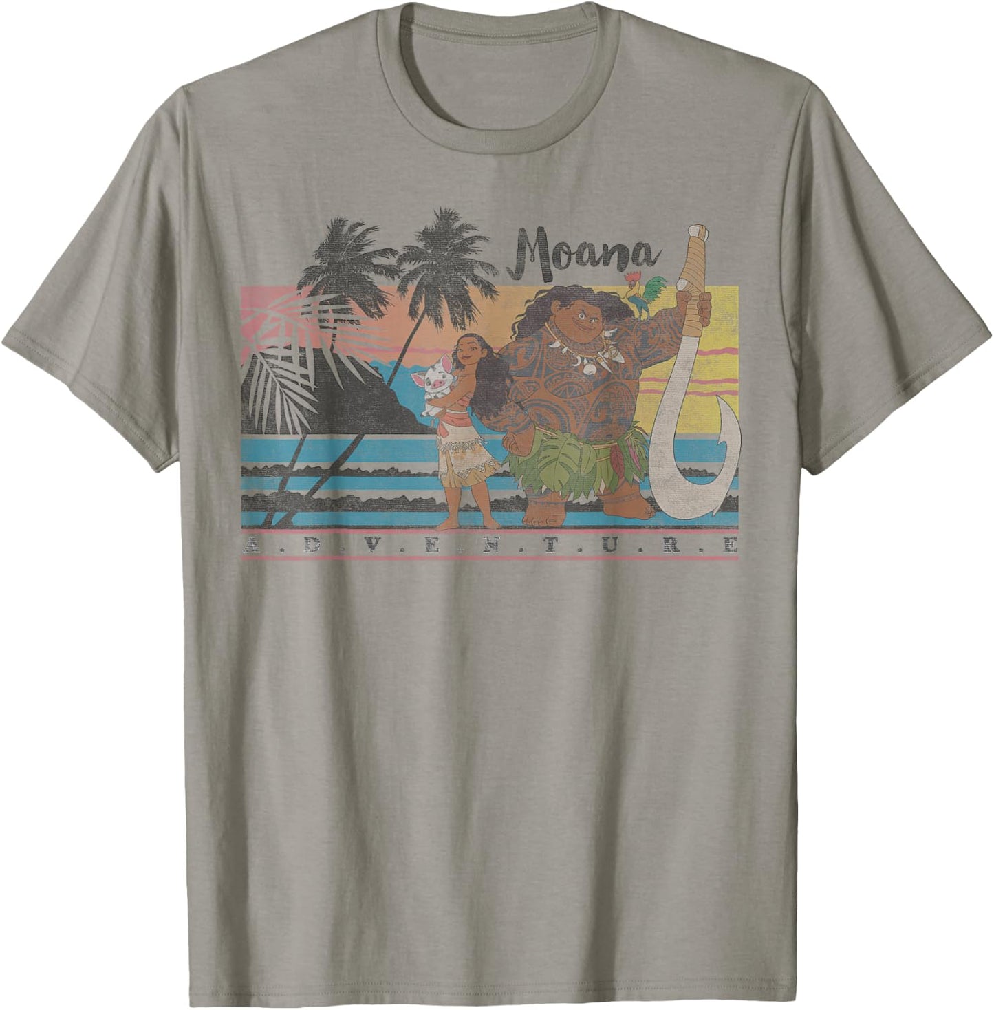 Disney Moana & Maui Adventure Faded Portrait T-Shirt - T-Shirt | Sand