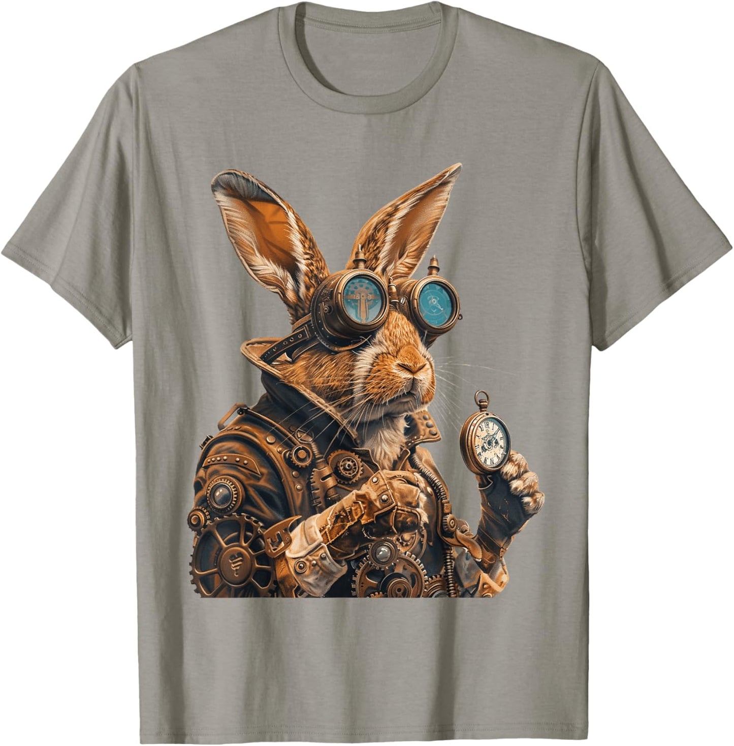 Steampunk Rabbit Fantasy Art Design T-Shirt - T-Shirt | Sand