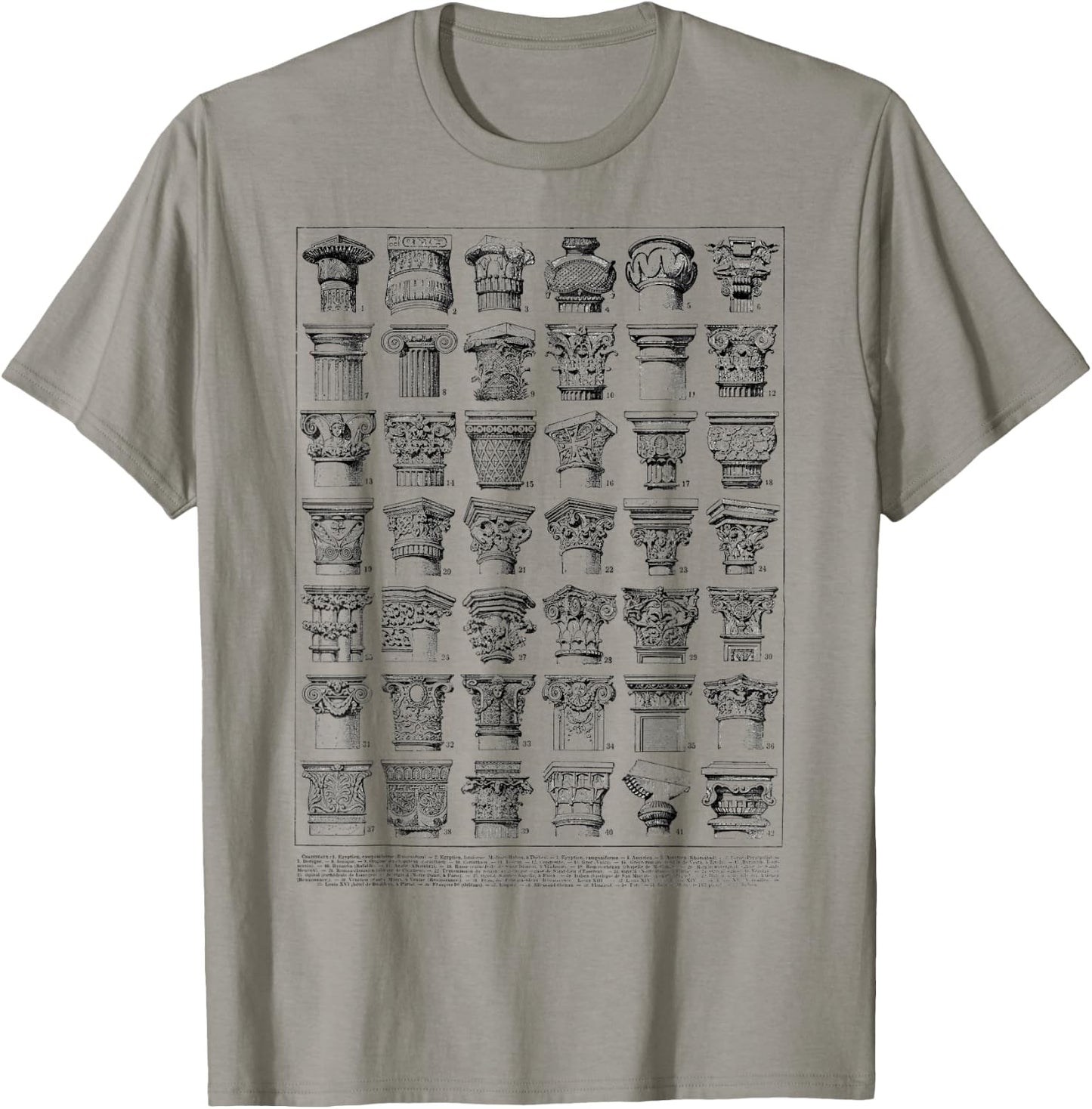 Vintage Roman Column Chart Architecture T-Shirt - T-Shirt | Sand