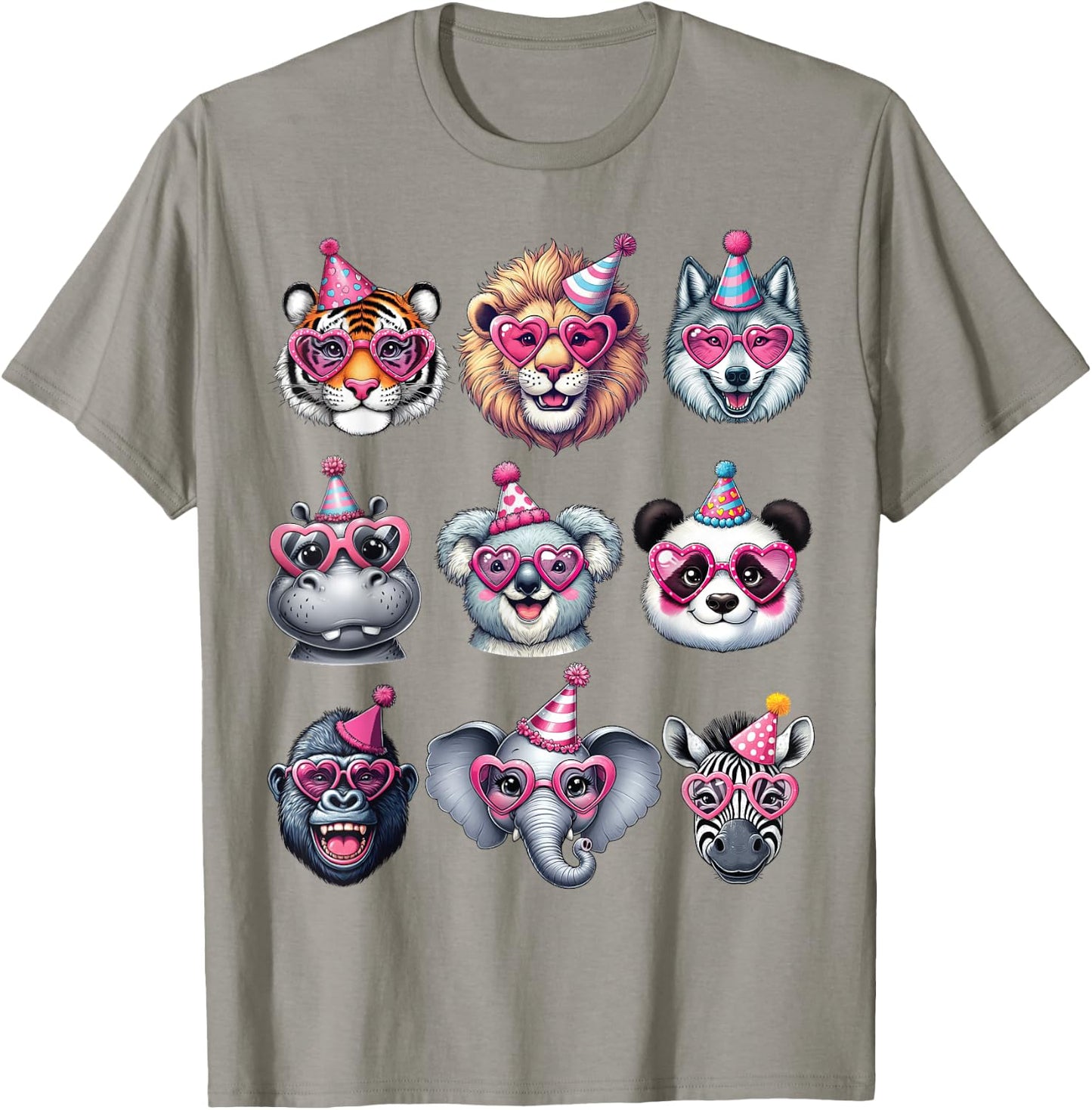 Zoo Animals Birthday Party Wildlife Lovers Boys Girls Kids T-Shirt - T-Shirt | Sand