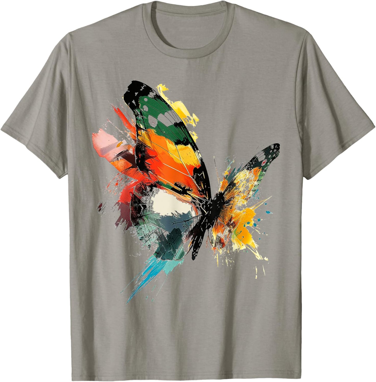 @n!mal Schmetterling Bunte Grafik Tier Abstrakte Kunst Schmetterling Multicolored Klein Klassisch Butterfly Graphic T-Shirt - T-Shirt | Sand