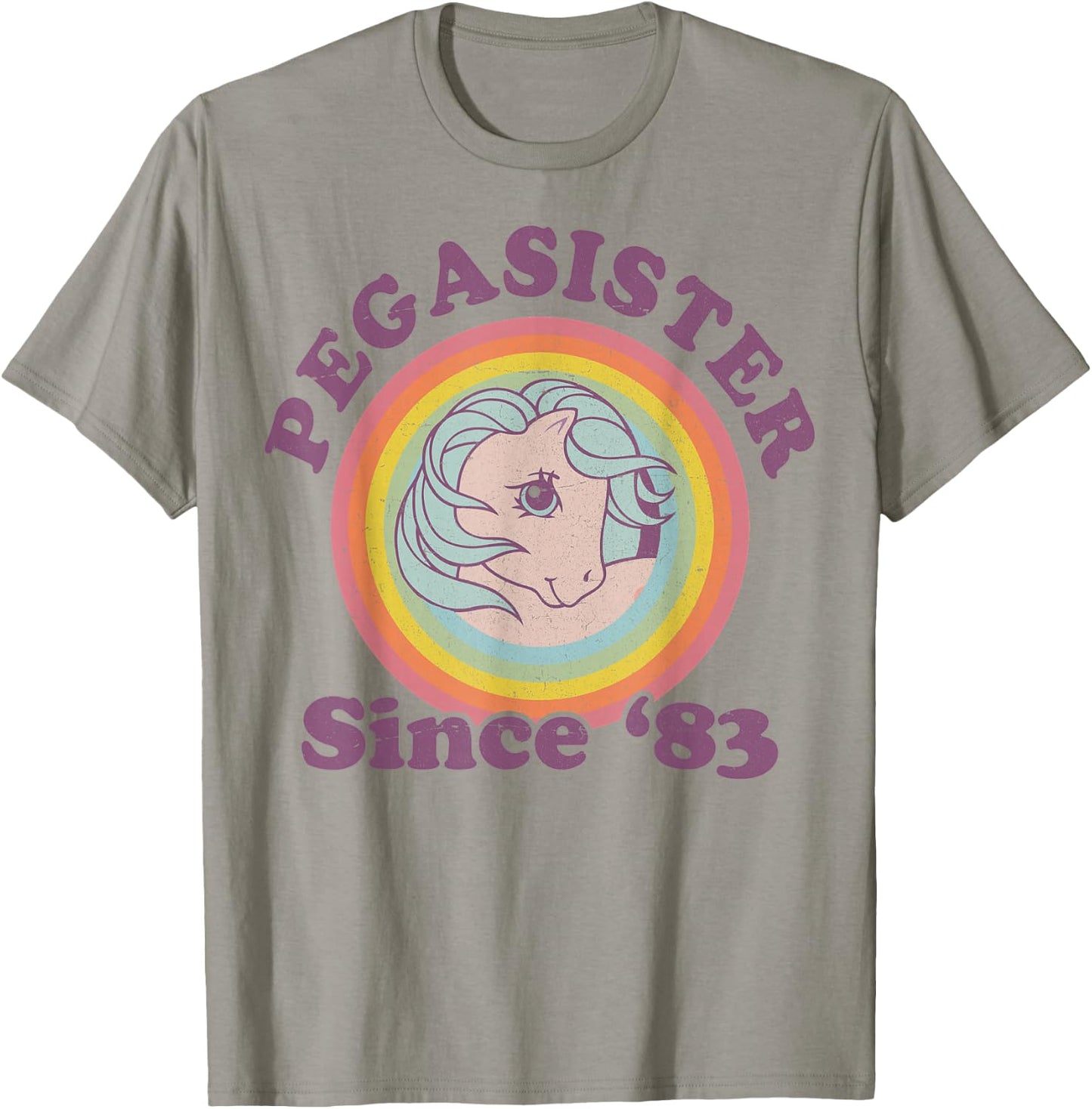My Little Pony Pegasister Since '83 Retro Rainbow Circle T-Shirt - T-Shirt | Sand
