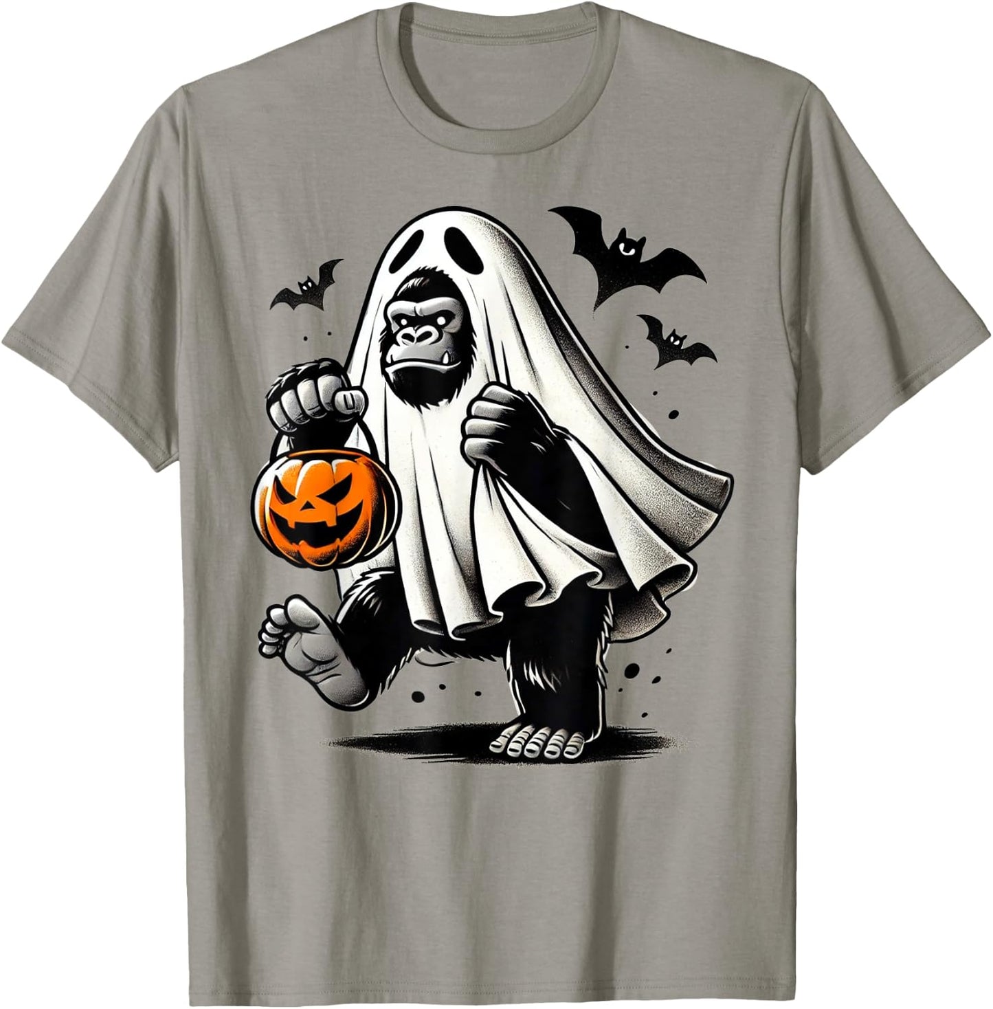 Funny Gorilla Halloween Ghost Costume Trick Or Treat Monkey T-Shirt - T-Shirt | Sand