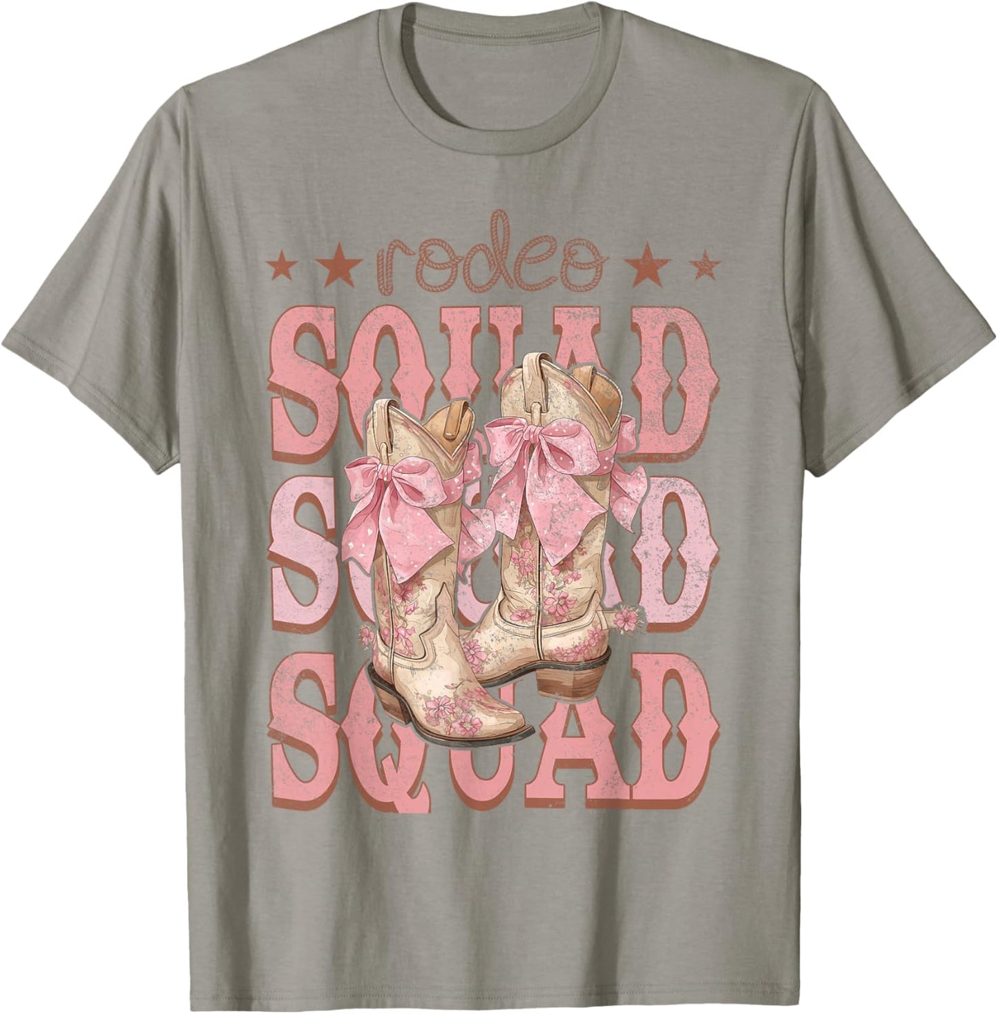 Rodeo Squad Pink Boots Coquette Cow-Girl Birthday Party T-Shirt - T-Shirt | Sand