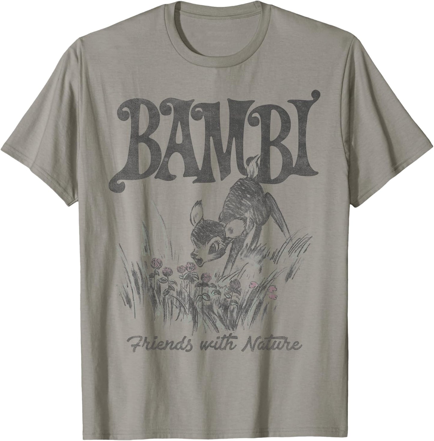 Disney Bambi Friends with Nature Pencil Sketch T-Shirt - T-Shirt | Sand