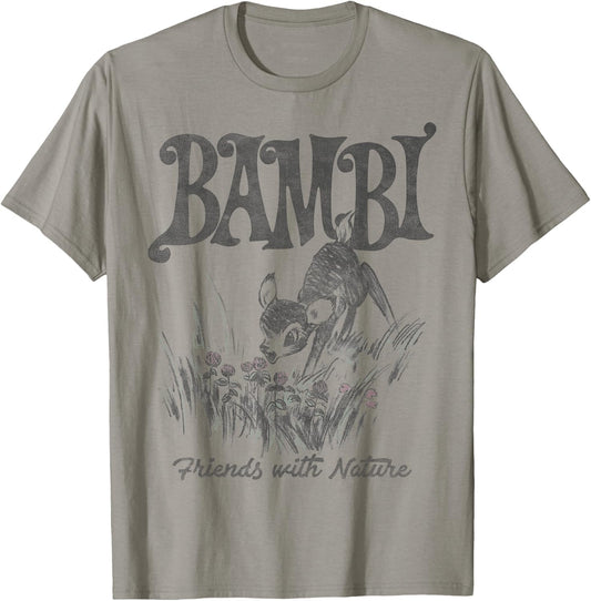 Disney Bambi Friends with Nature Pencil Sketch T-Shirt - T-Shirt | Sand