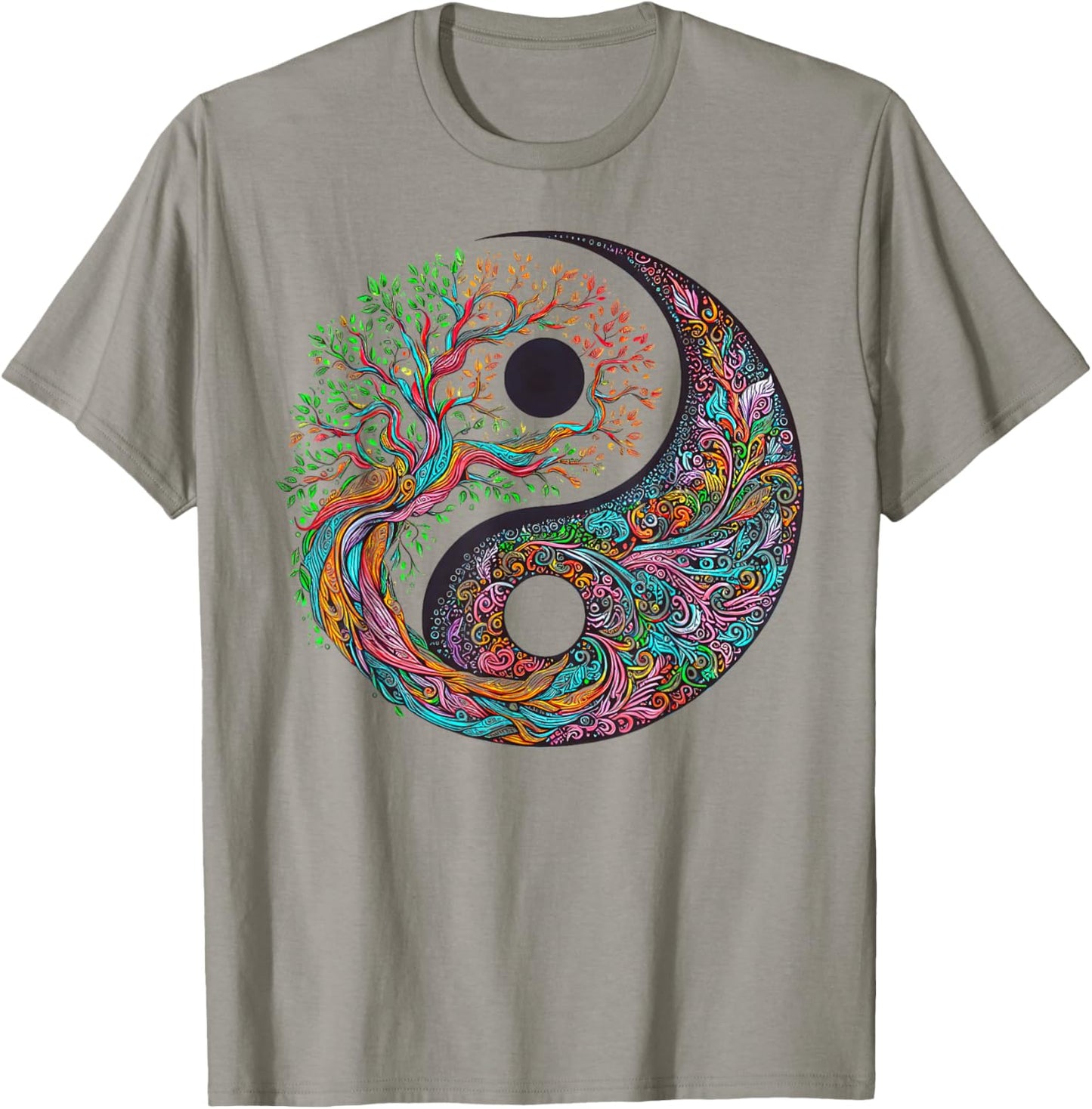 Yin Yang Tree of Life Taoist Symbol Yoga Meditation Buddhist T-Shirt - T-Shirt | Sand