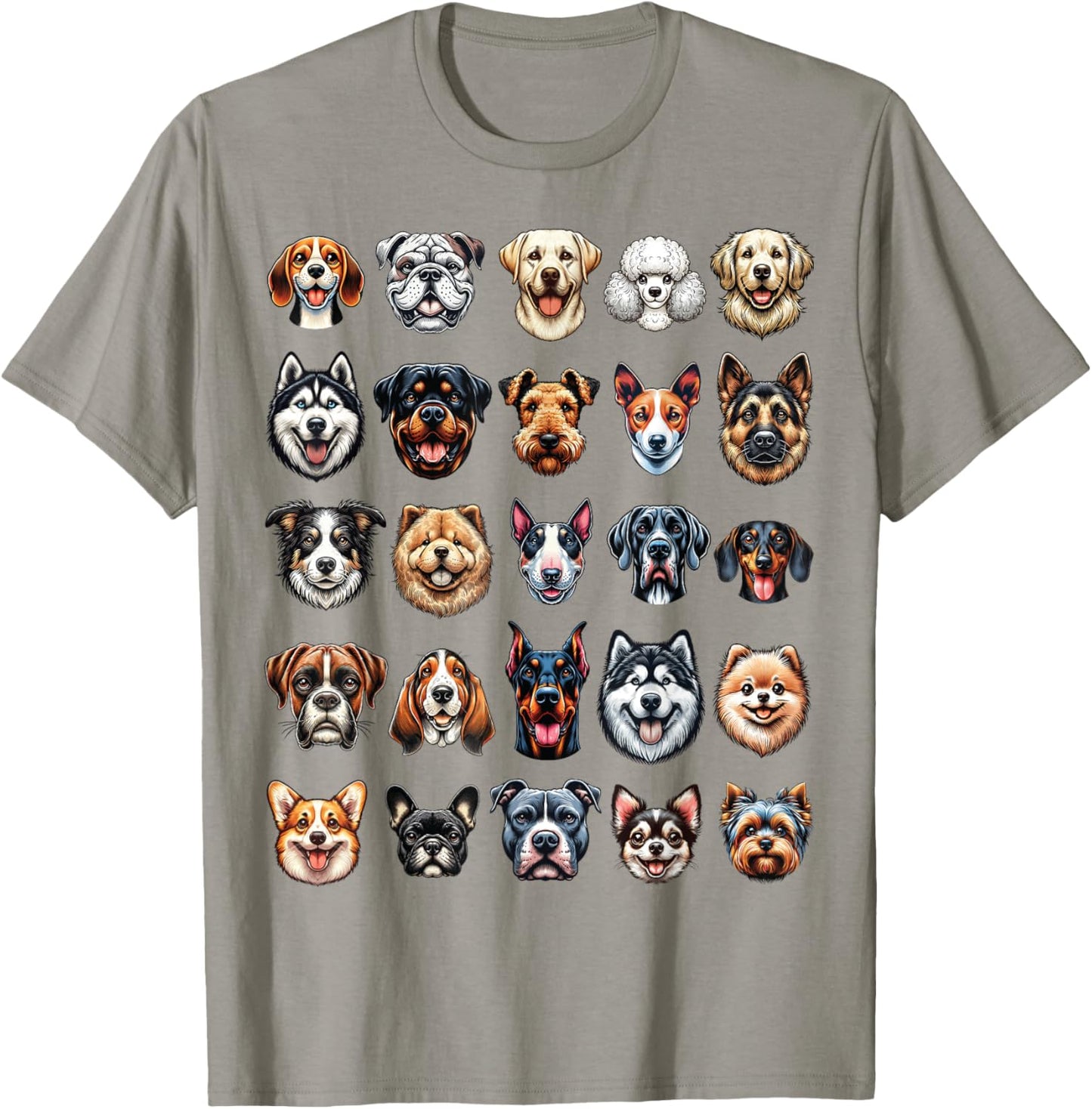 Types Of Dogs Breeds Chart Educational Canine Enthusiast T-Shirt - T-Shirt | Sand