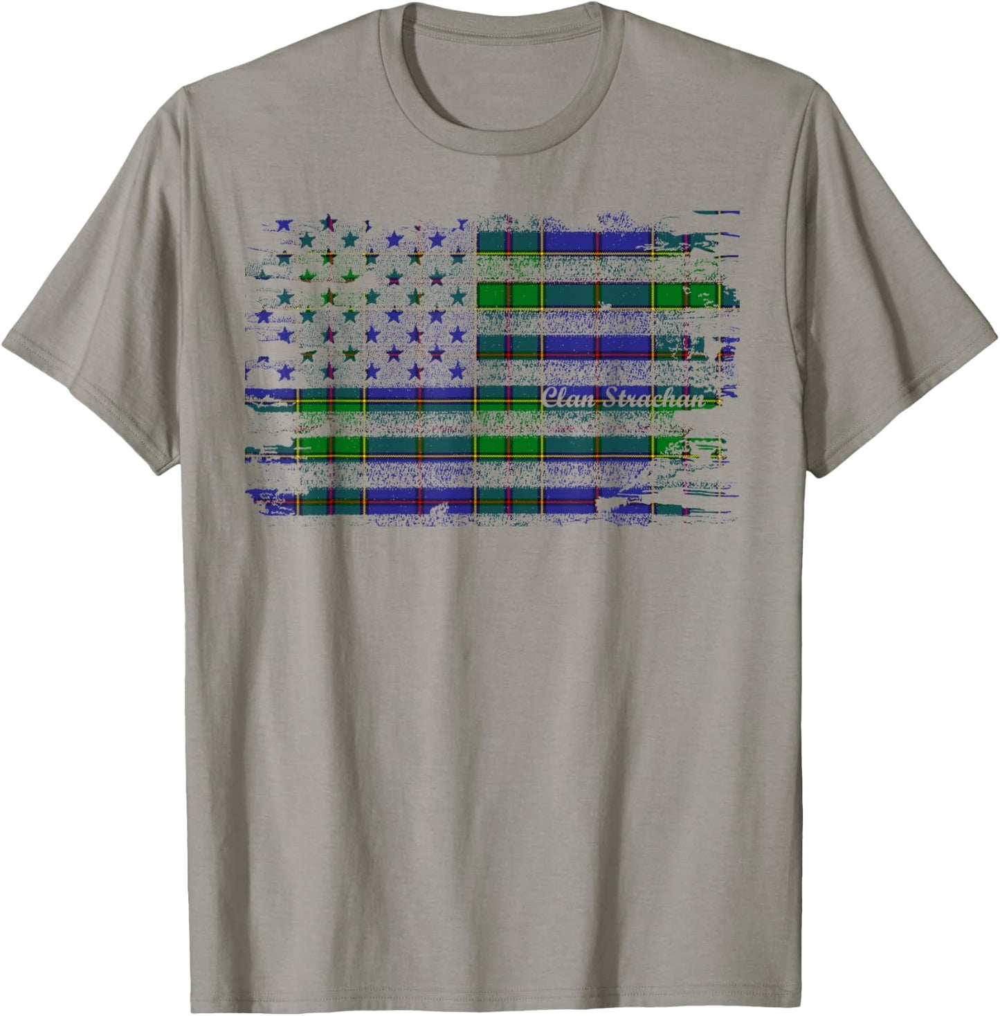 Strachan surname american flag scottish clan tartan Women Kids Men T-Shirt - T-Shirt | Sand