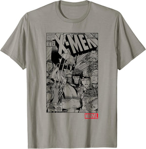 Marvel X-Men Wolverine & Team Retro Comic Cover T-Shirt - T-Shirt | Sand