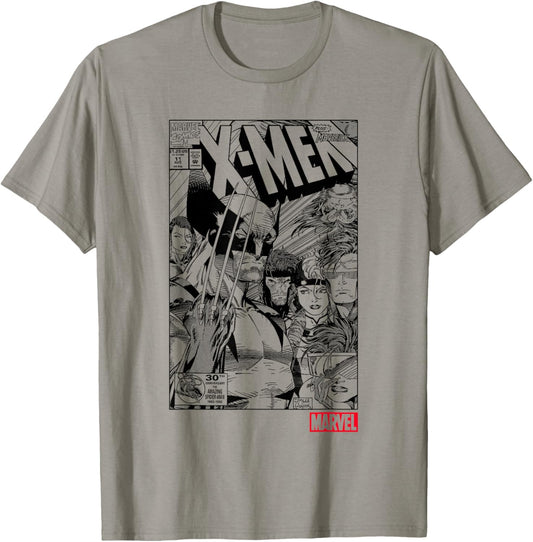 Marvel X-Men Wolverine & Team Retro Comic Cover T-Shirt - T-Shirt | Sand