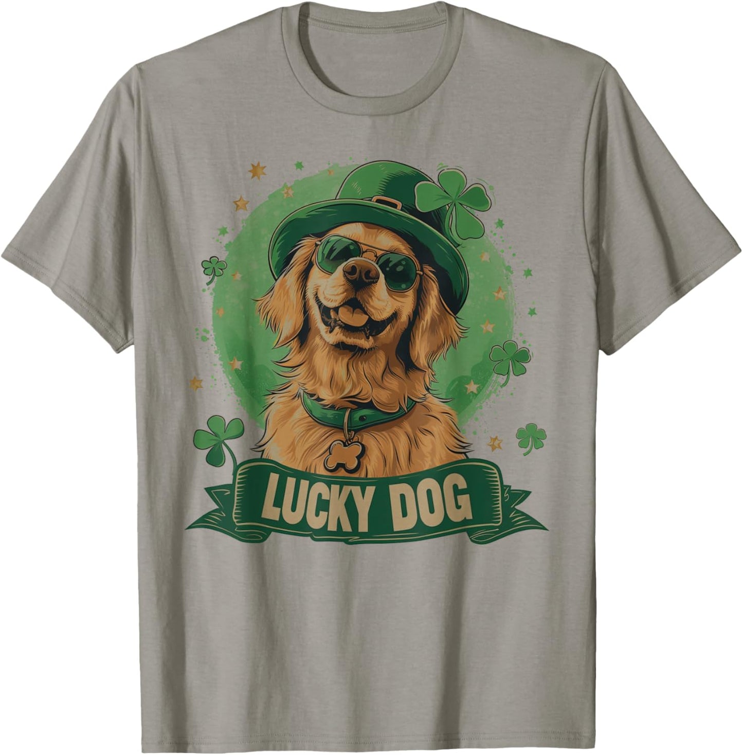 Golden Retriever Dog - St. Patrick's Day Saint Paddy's Irish Women Kids T-Shirt - T-Shirt | Sand
