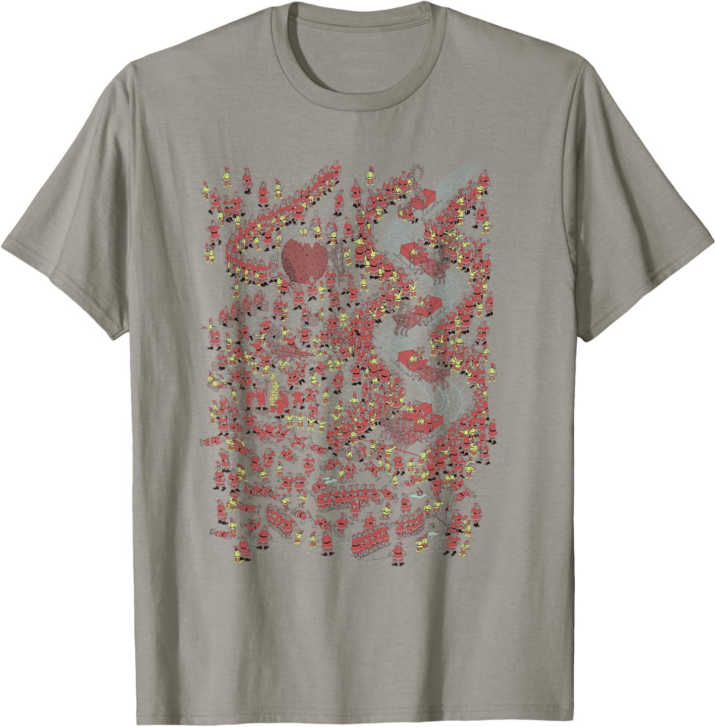 Where's Waldo North Pole Christmas Bottom Book Page T-Shirt - T-Shirt | Sand