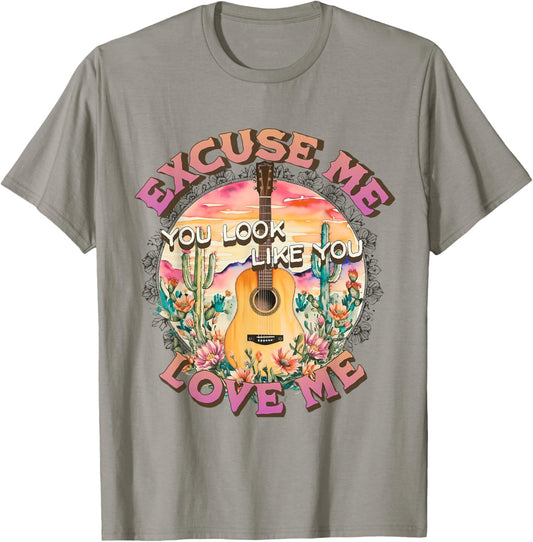 Excuse Me You Look Like You Love Me Retro Western Desert T-Shirt - T-Shirt | Sand