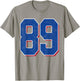 Number 89 Numbered Uniform Sports Team Jersey 89th Birthday T-Shirt - T-Shirt | Sand