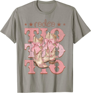 Rodeo Tio Pink Boots Coquette Cow-Girl Birthday Party T-Shirt - T-Shirt | Sand