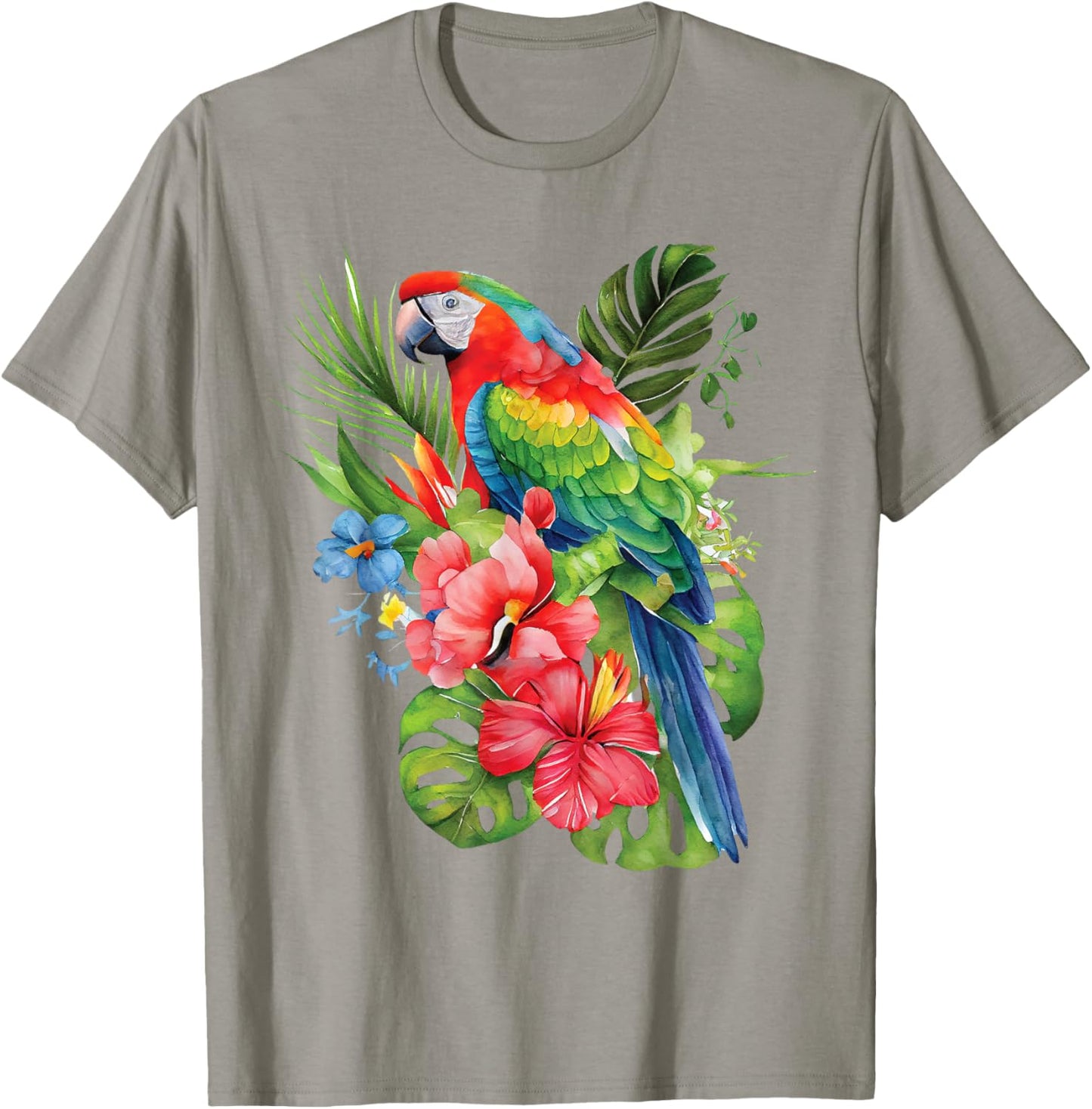 Tropical Parrot Exotic Jungle Bird Colorful Shirt T-Shirt - T-Shirt | Sand