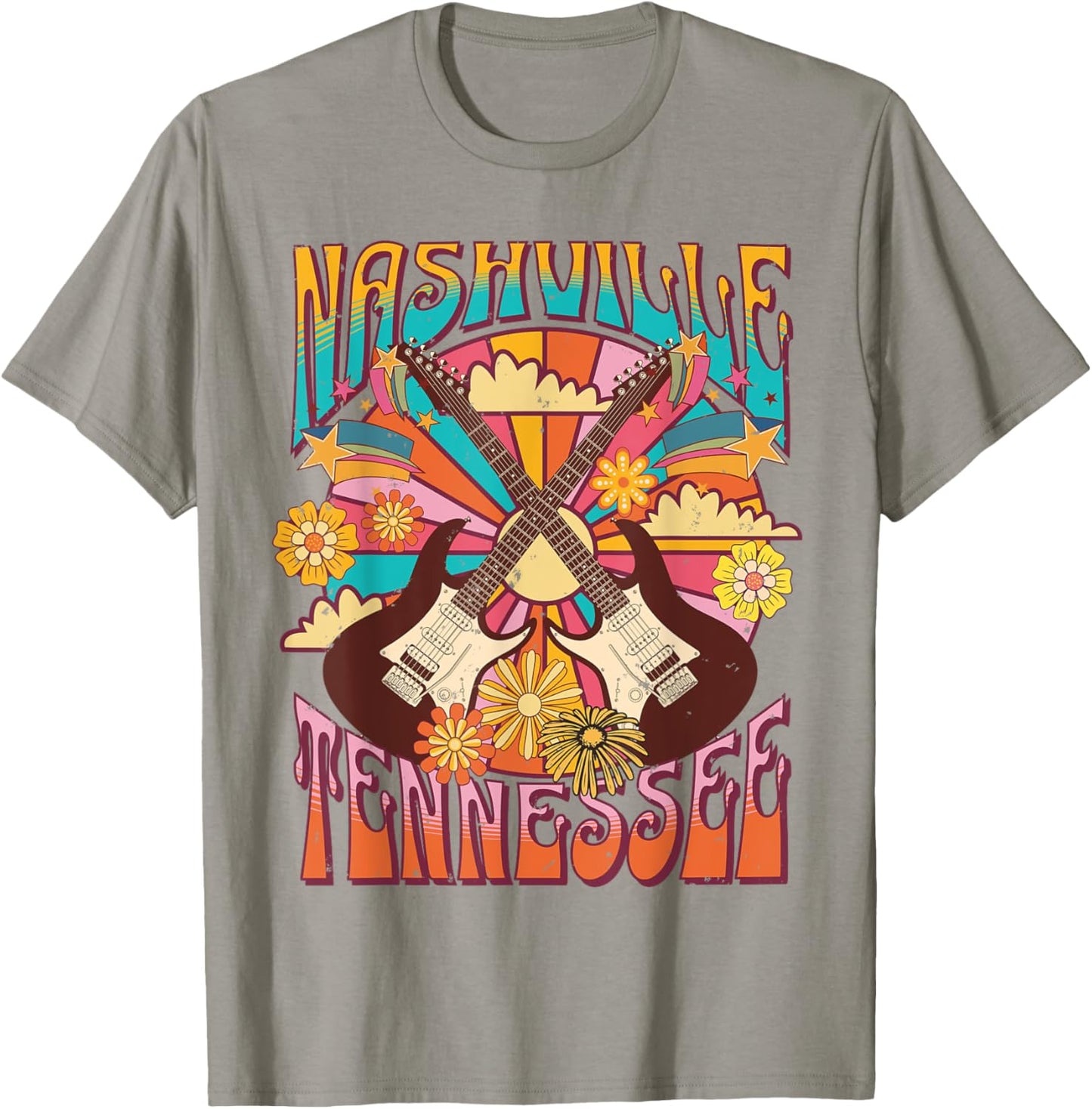 Nashville Country Music City Girls Trip Retro Nash Bash Bach T-Shirt - T-Shirt | Sand