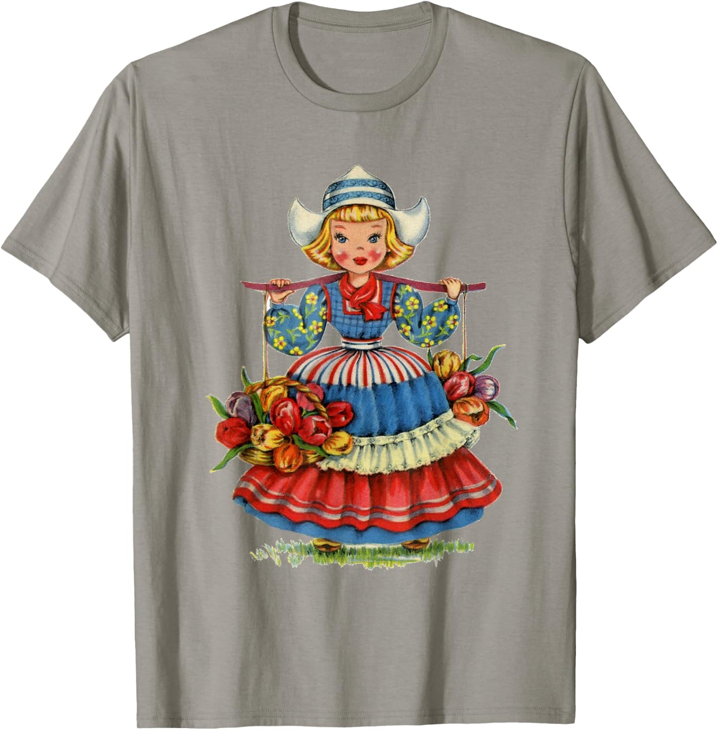 Vintage Traditional National Dutch Costume Doll T-Shirt - T-Shirt | Sand