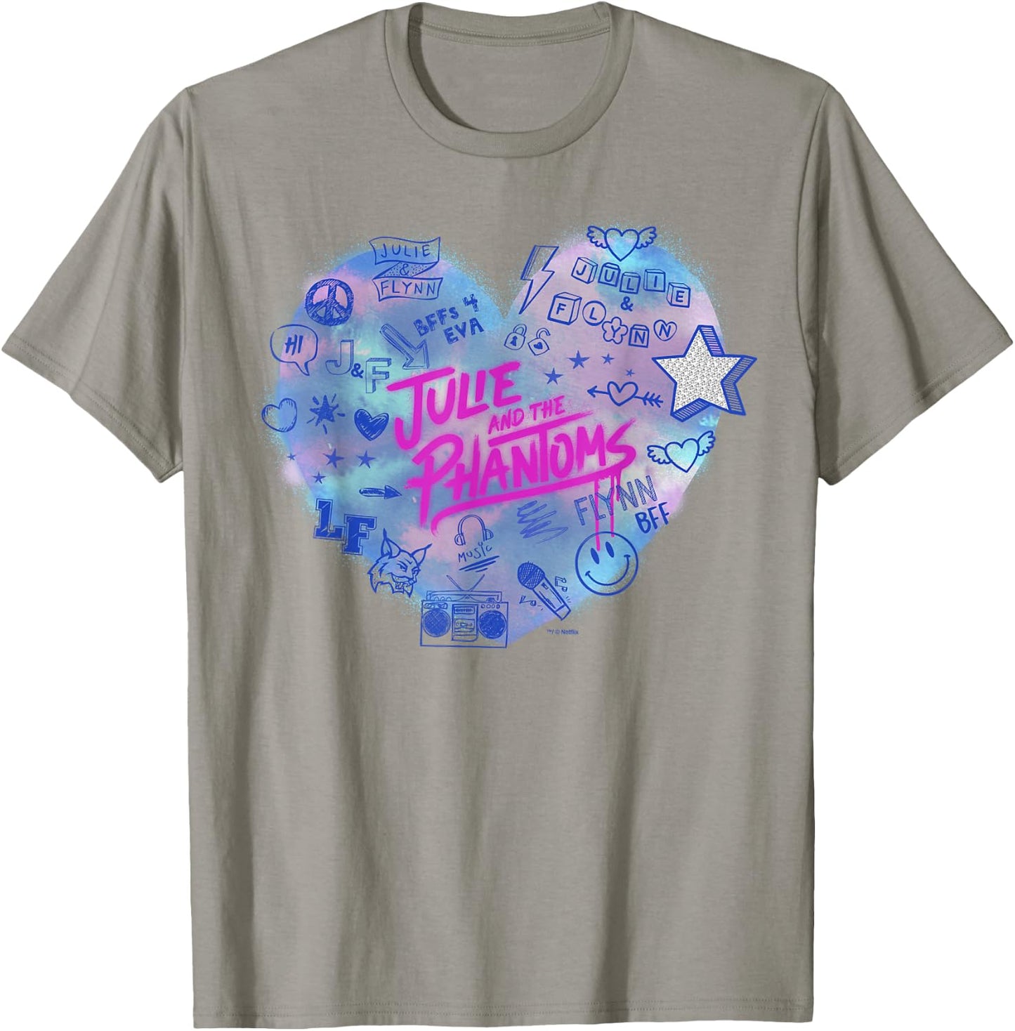 Julie and The Phantoms Airbrush Heart Logo T-Shirt - T-Shirt | Sand