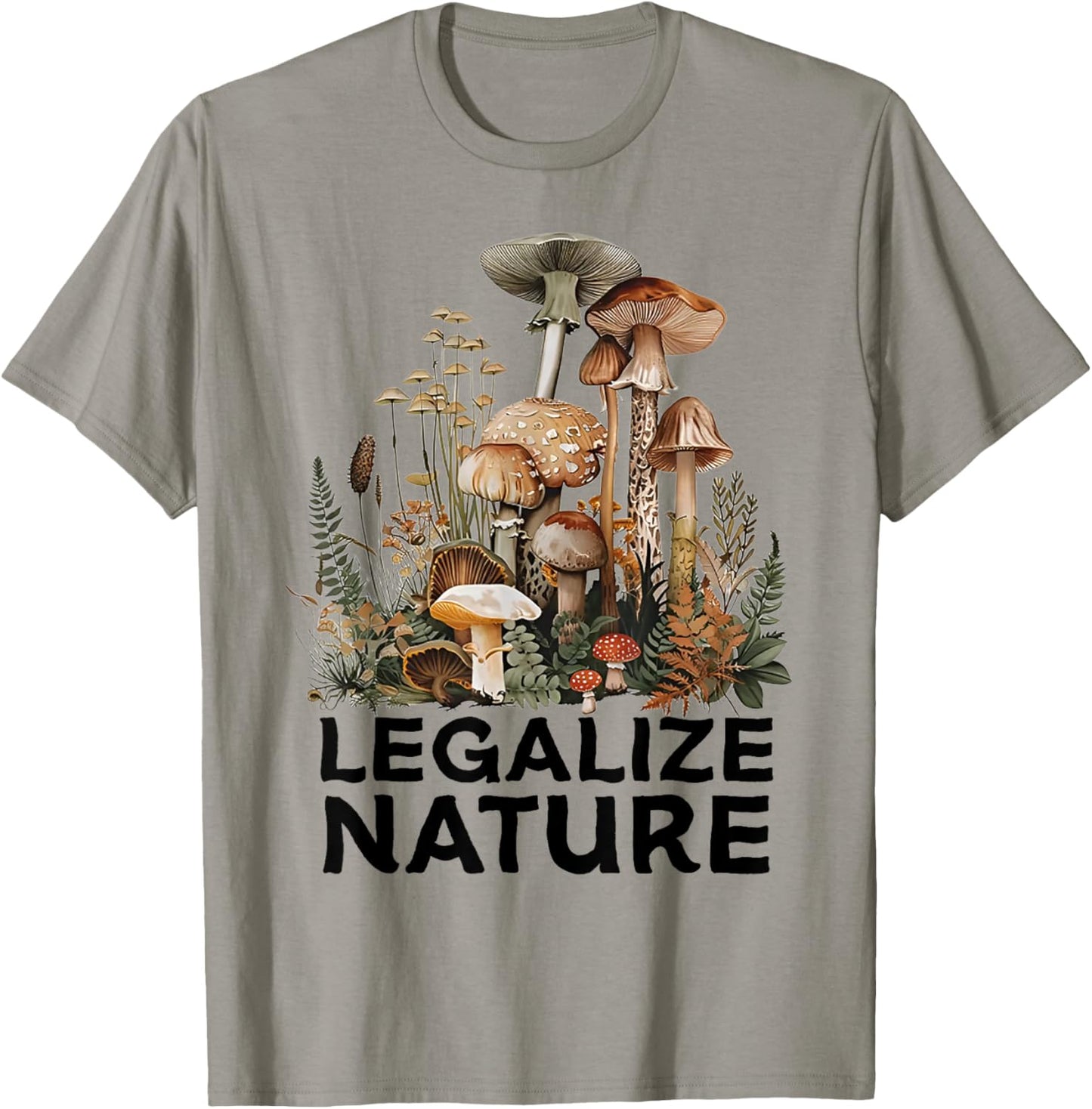 Legalize Nature Funny Mushroom T-Shirt - T-Shirt | Sand