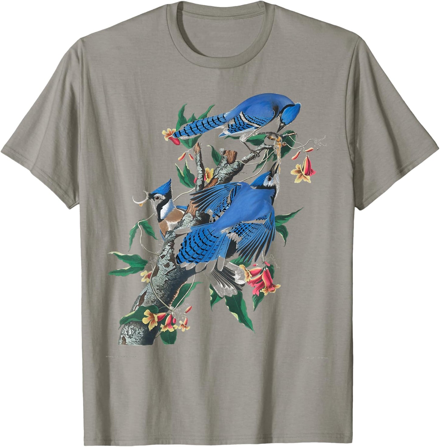 Vintage BlueJays Birdwatcher Bird Illustration Design T-Shirt - T-Shirt | Sand