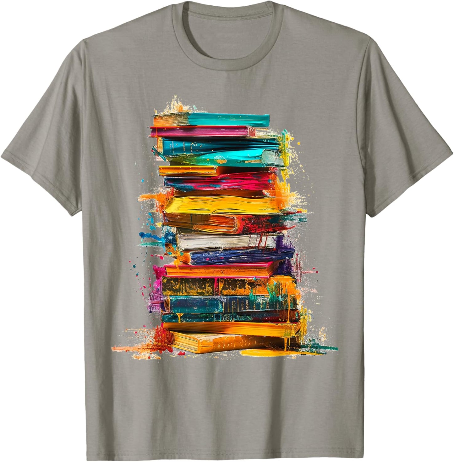 Books Painting Colorful Art Abstract Graphic Books T-Shirt - T-Shirt | Sand