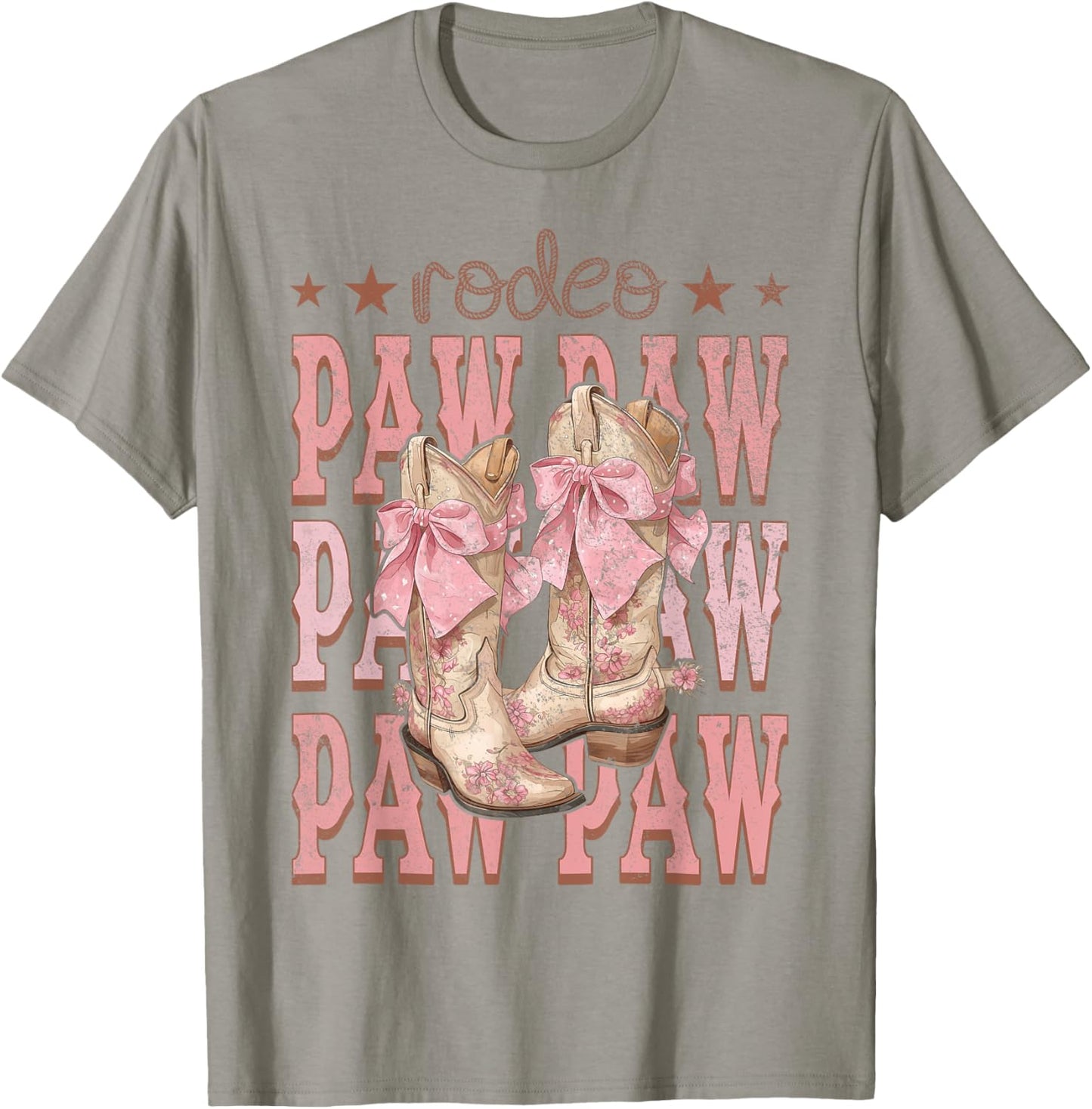 Rodeo Paw Paw Pink Boots Coquette Cow-Girl Birthday Party T-Shirt - T-Shirt | Sand