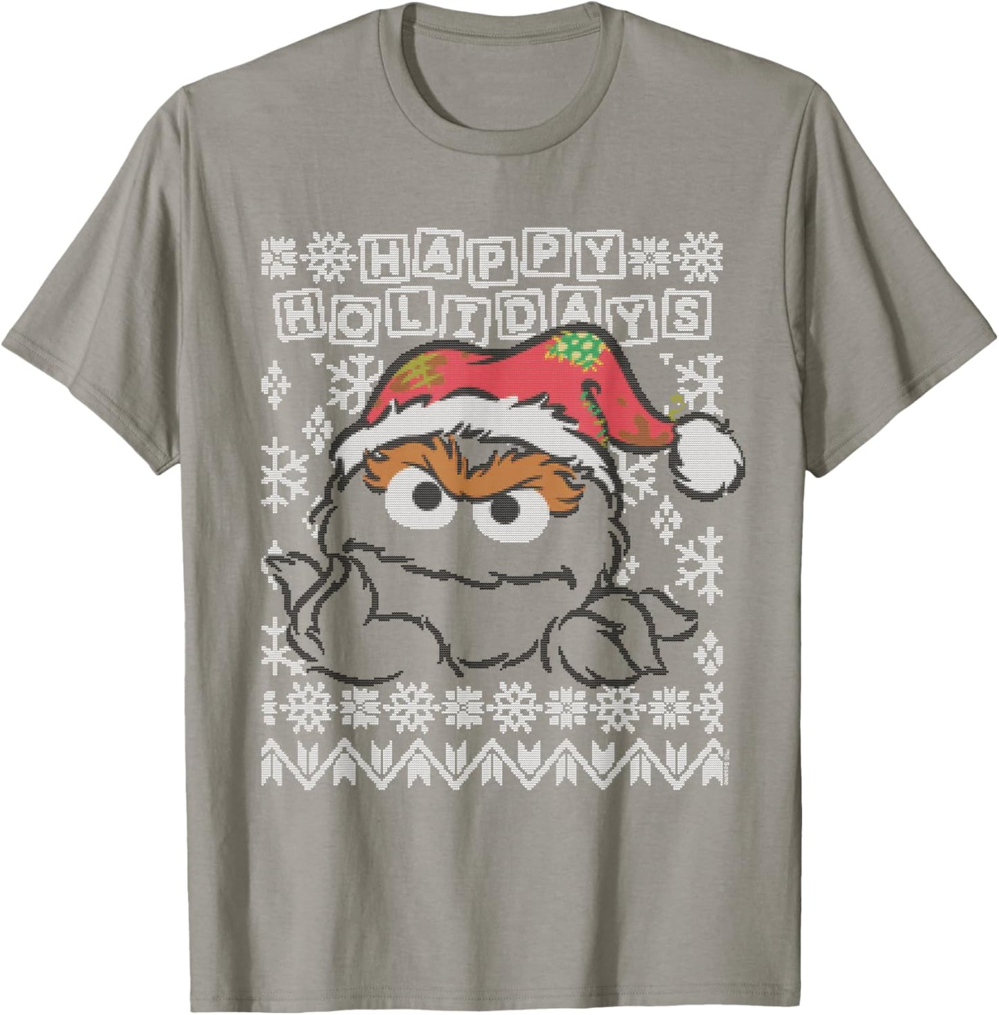 Sesame Street Oscar The Grouch Ugly Christmas T-Shirt - T-Shirt | Sand