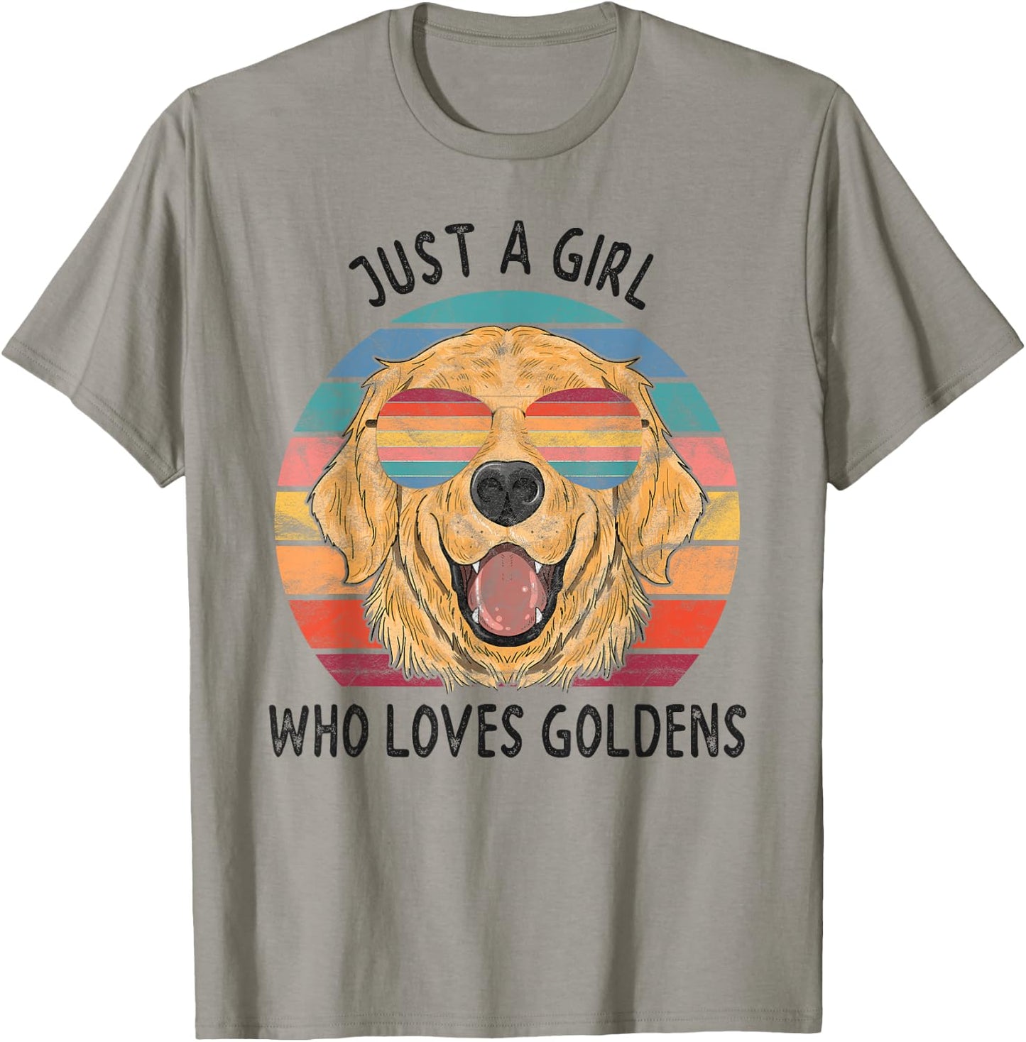 Girl Who Loves Golden Retrievers Dogs T-Shirt - T-Shirt | Sand