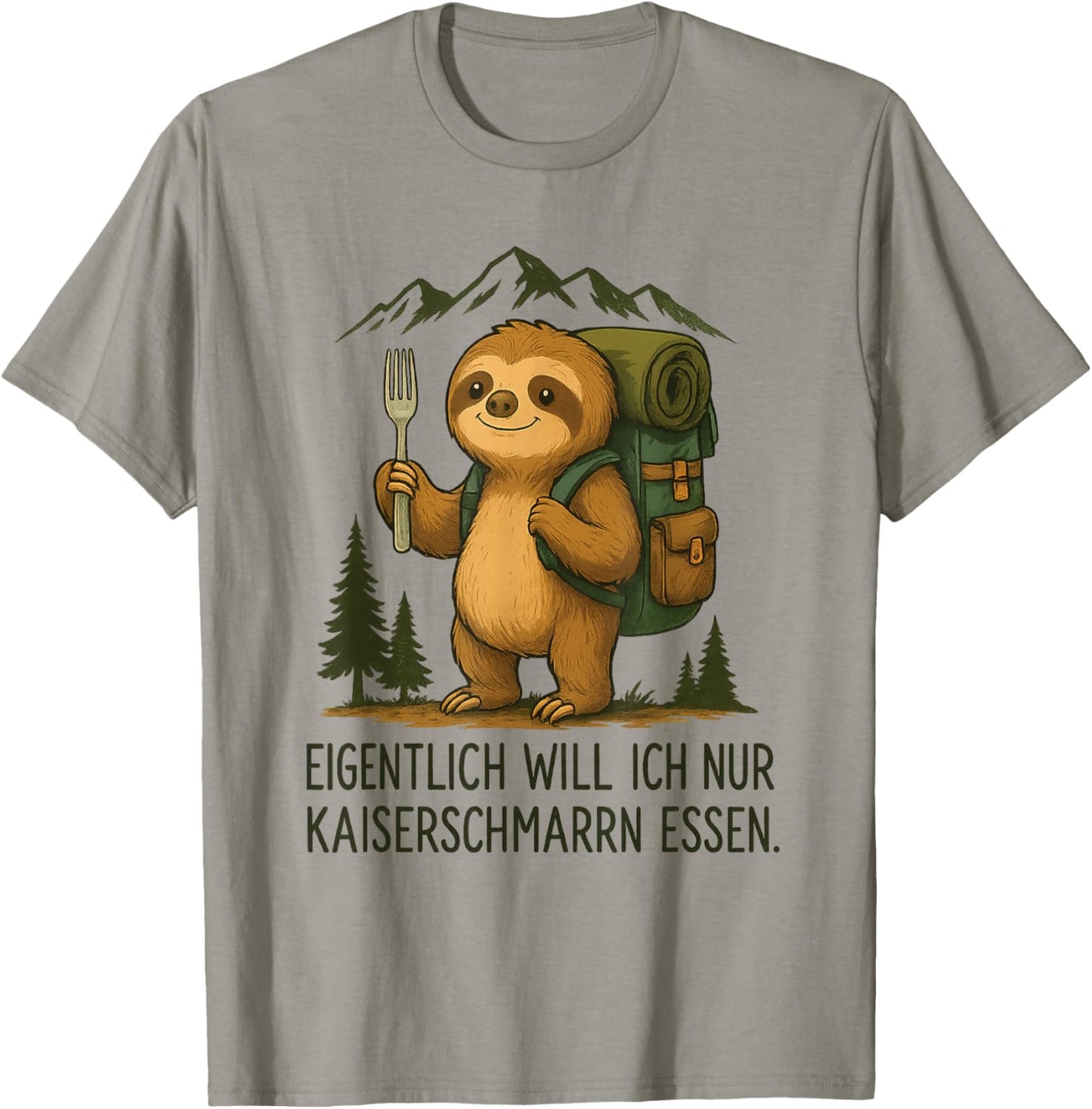 Süßes Faultier Kaiserschmarrn Lustiges Bergsteiger Wander T-Shirt - T-Shirt | Sand