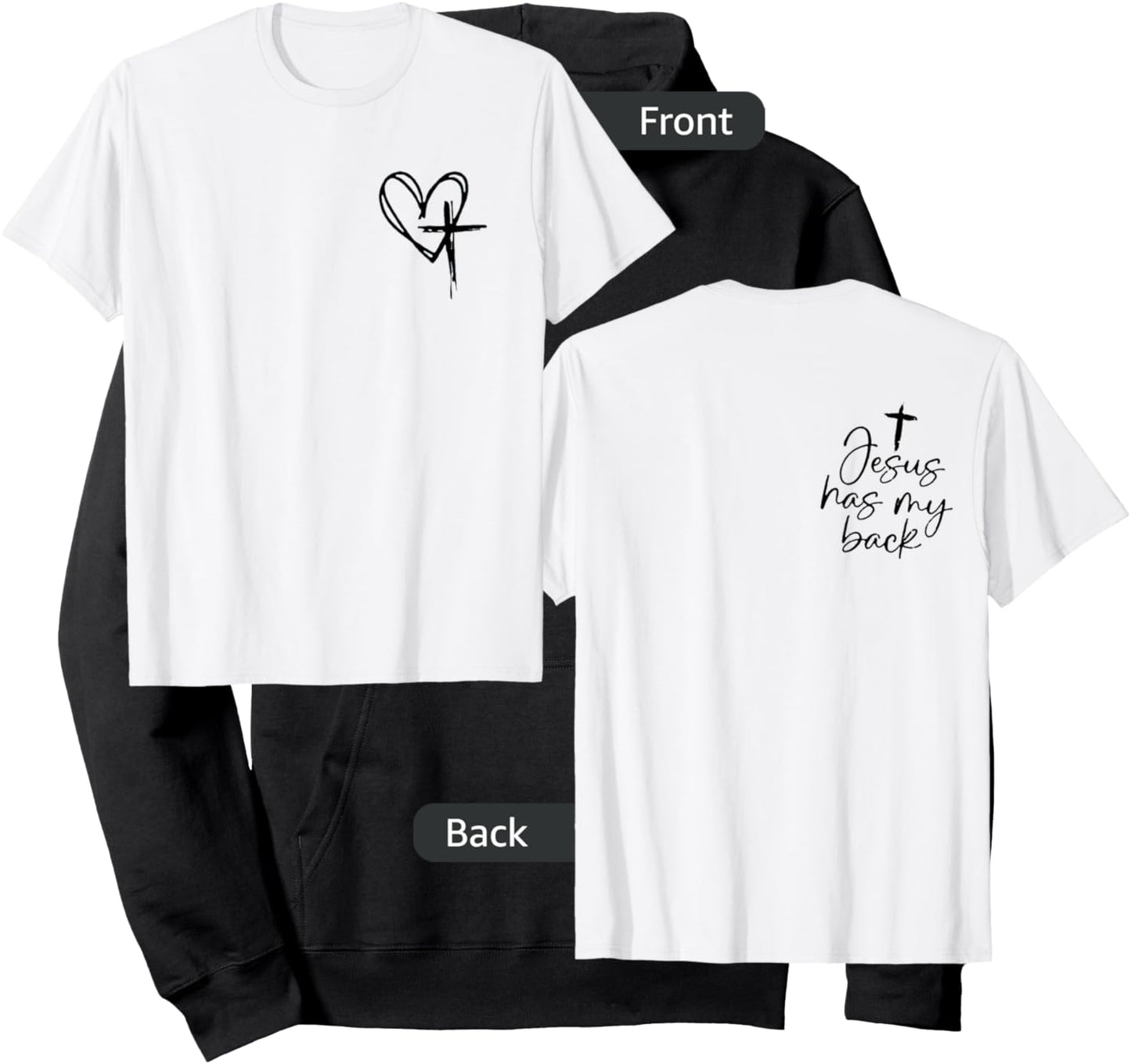 Jesus Has My Back Hoodie - Hoodie | Black
