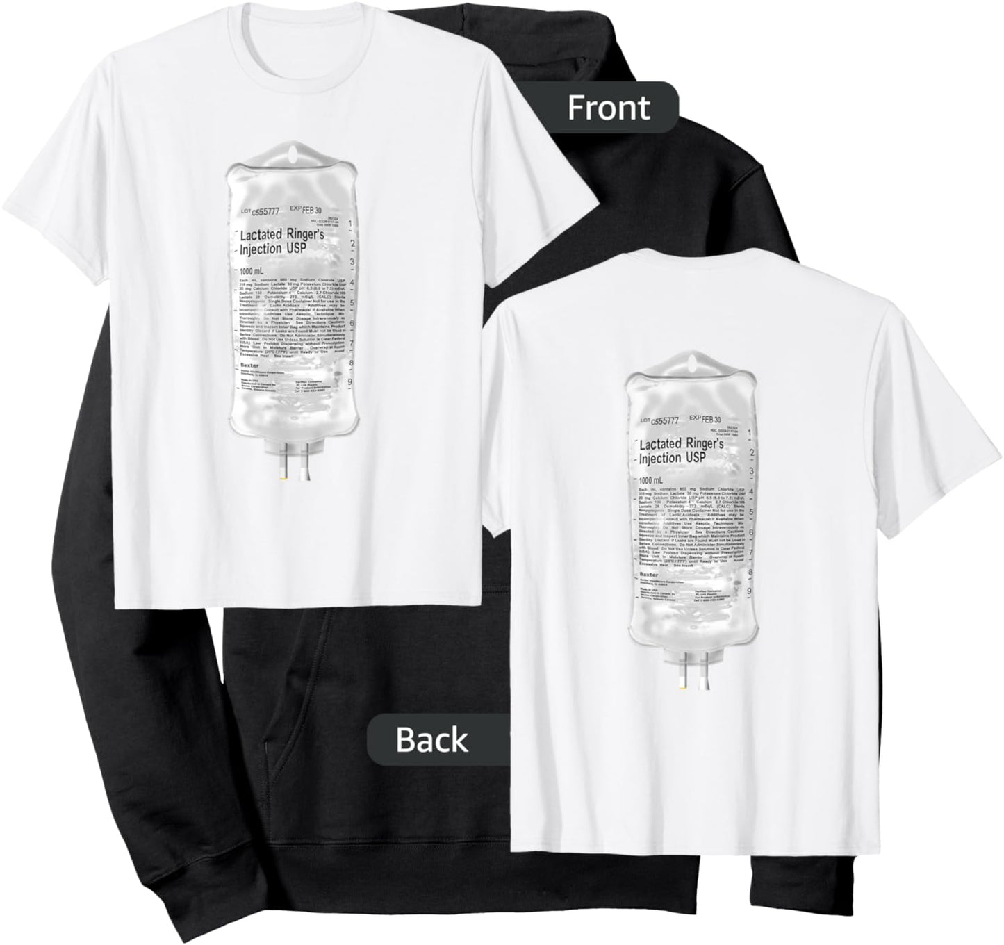 Lactated Ringers IV Fluids Hoodie - Hoodie | Black