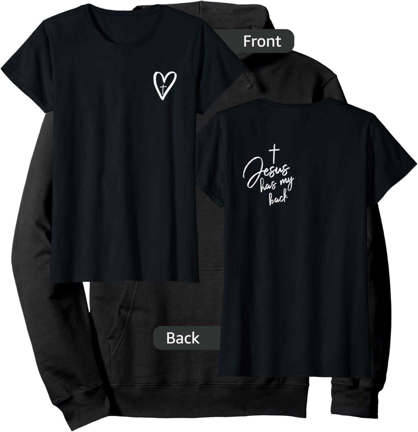 Jesus has my back Christian Mom Jesus Redeemed TWO SIDED Hoodie - Hoodie | Black
