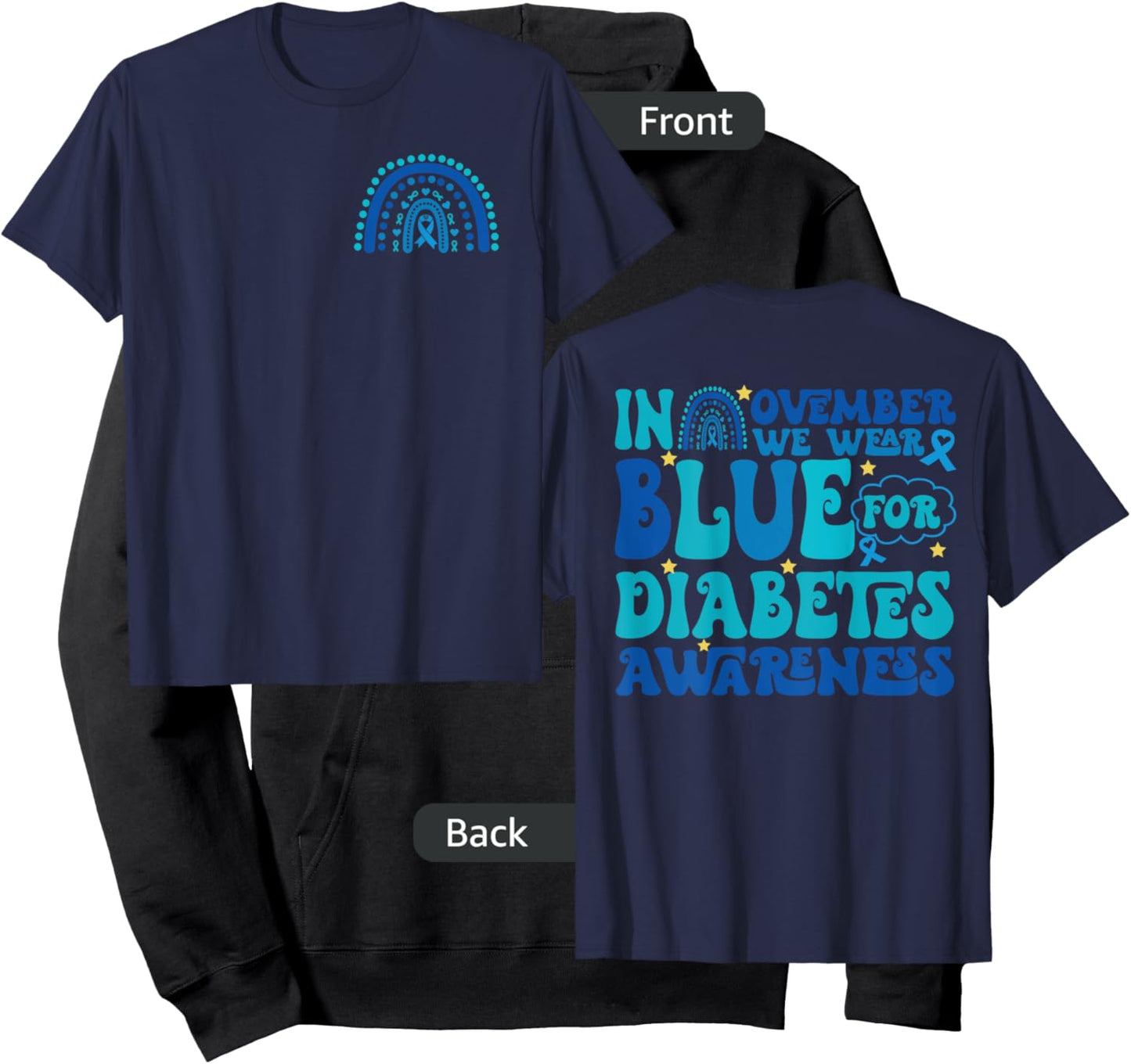 Groovy In November We Wear Blue Diabetes Awareness (2sided) Hoodie - Hoodie | Black