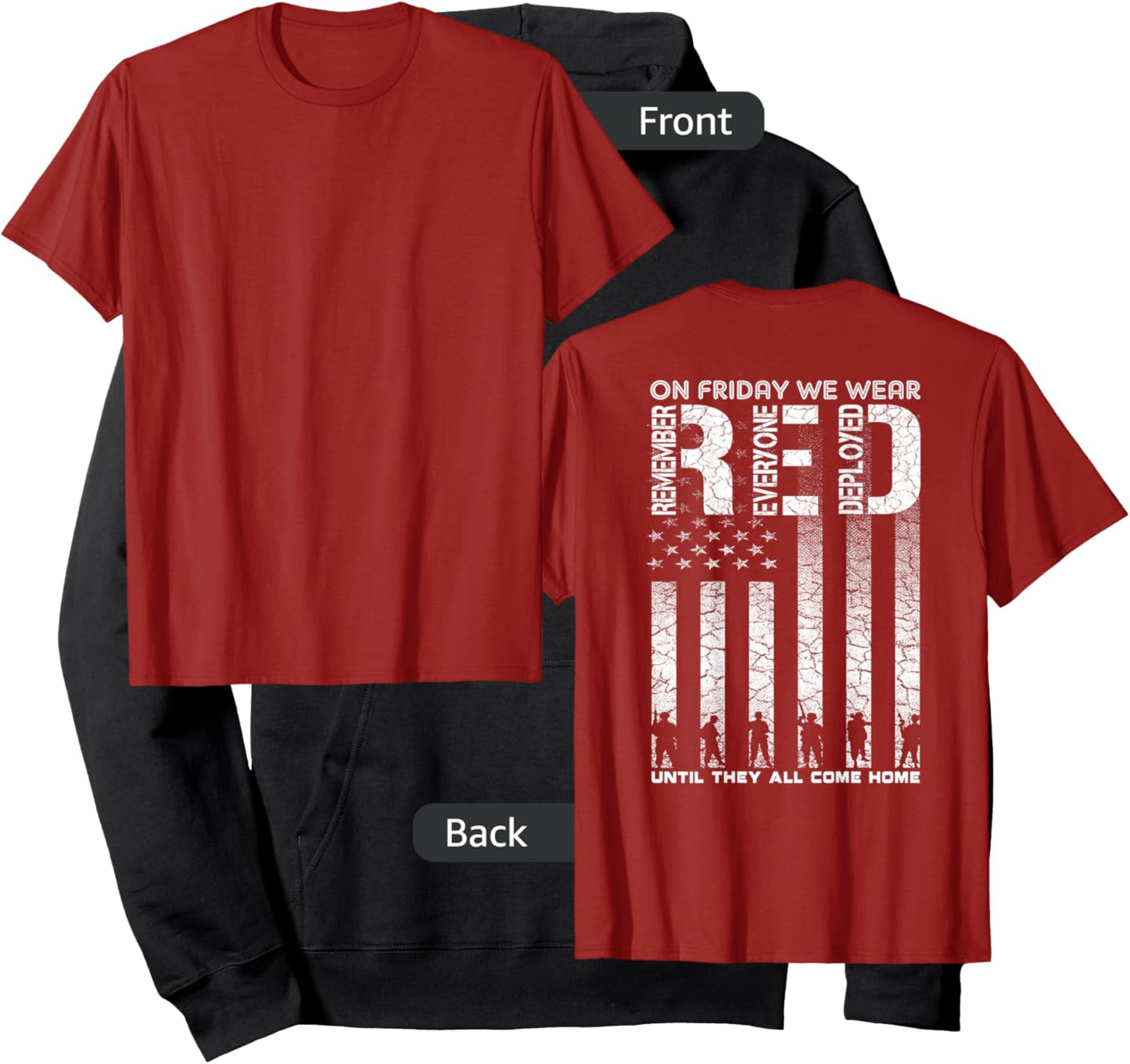 Red Friday Military shirt On Friday We Wear Red Veteran Hoodie - Hoodie | Black