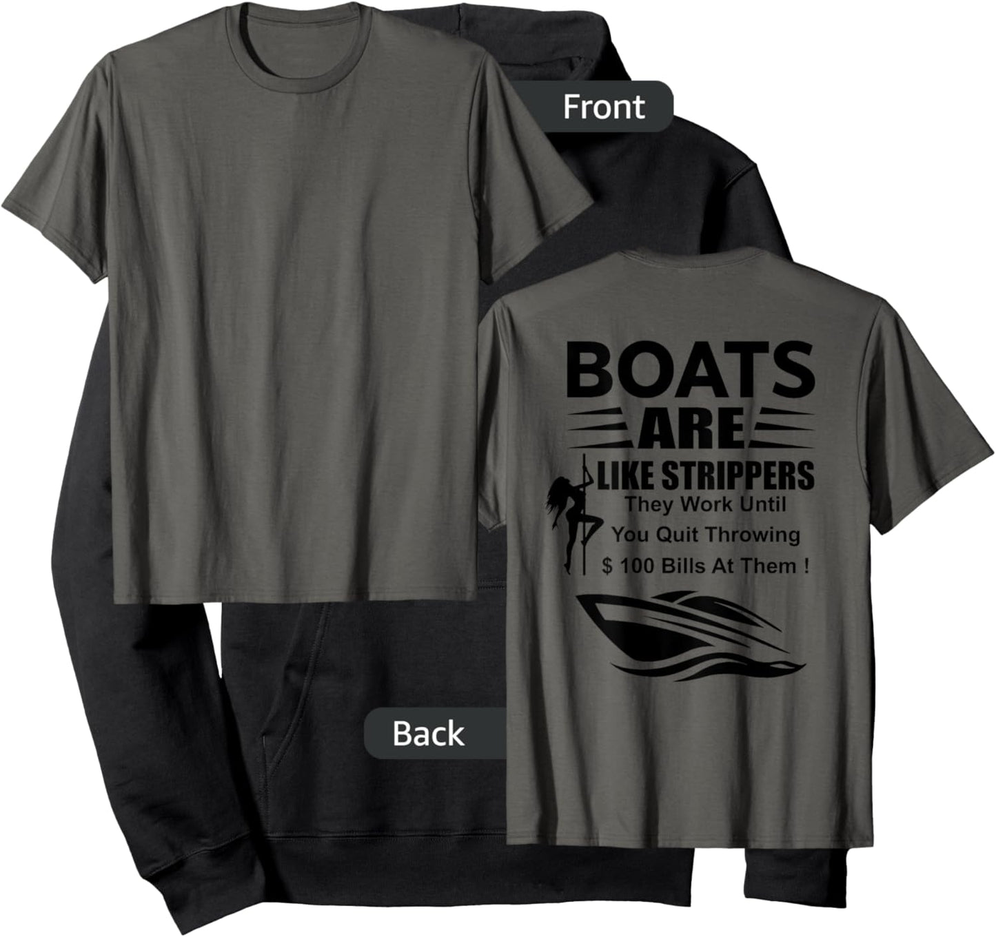 Boats Are Like Strippers In Back Hoodie - Hoodie | Black