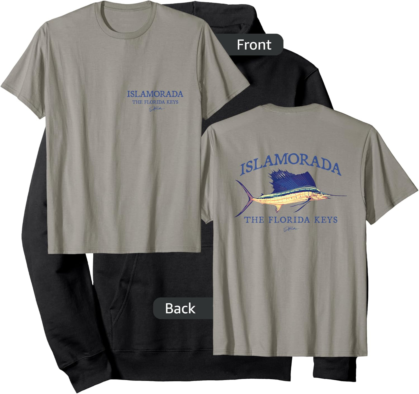JCombs: Islamorada, FL, Sailfish (2-Sided) Hoodie - Hoodie | Black