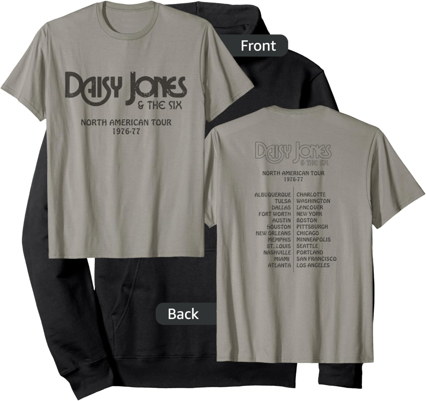 Daisy Jones & the Six - North American Tour 1976-77 Vintage Hoodie - Hoodie | Black