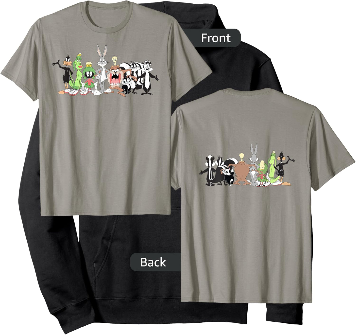 Looney Tunes Group Shot Line Up Front & Back Hoodie - Hoodie | Black