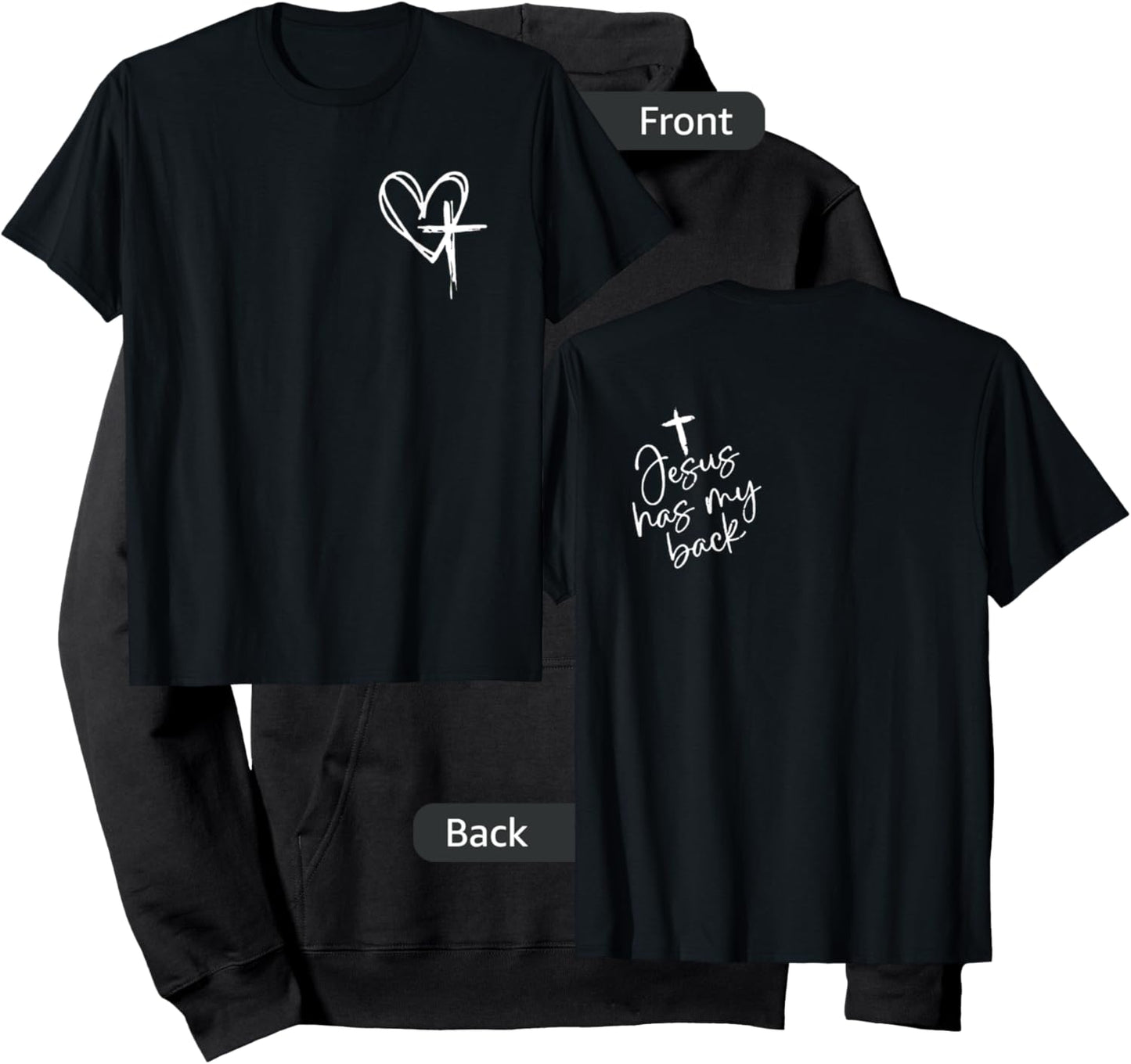 Jesus Has My Back Hoodie - Hoodie | Black
