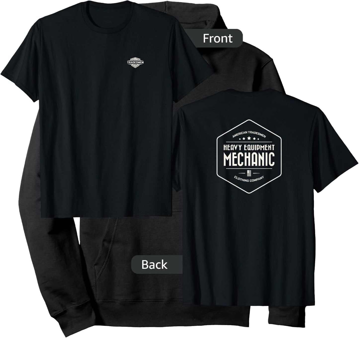 "Heavy Equipment Mechanic" with vintage white design Hoodie - Hoodie | Black
