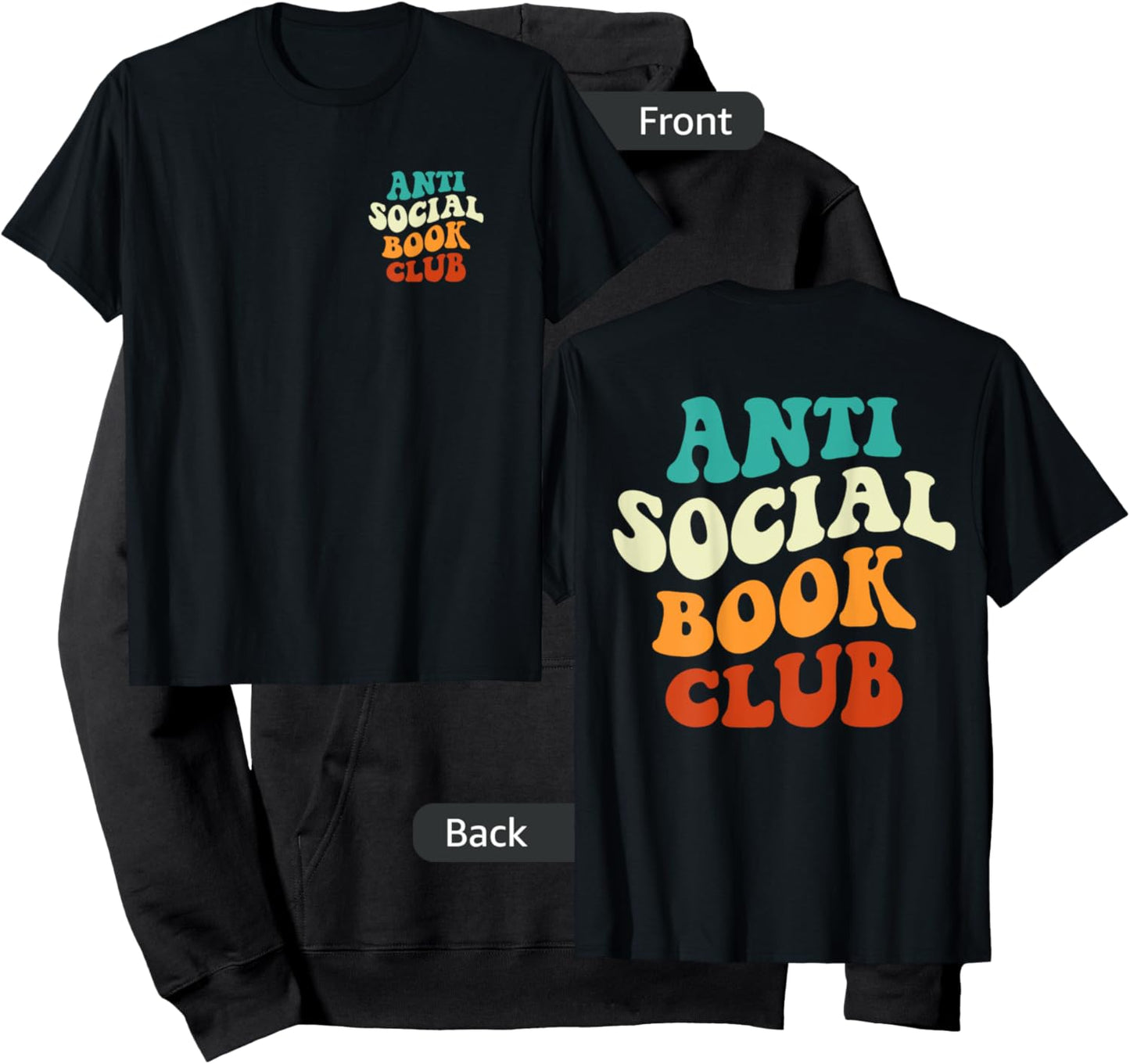 Anti Social Book Club Funny Apparel Retro Groovy Hoodie - Hoodie | Black
