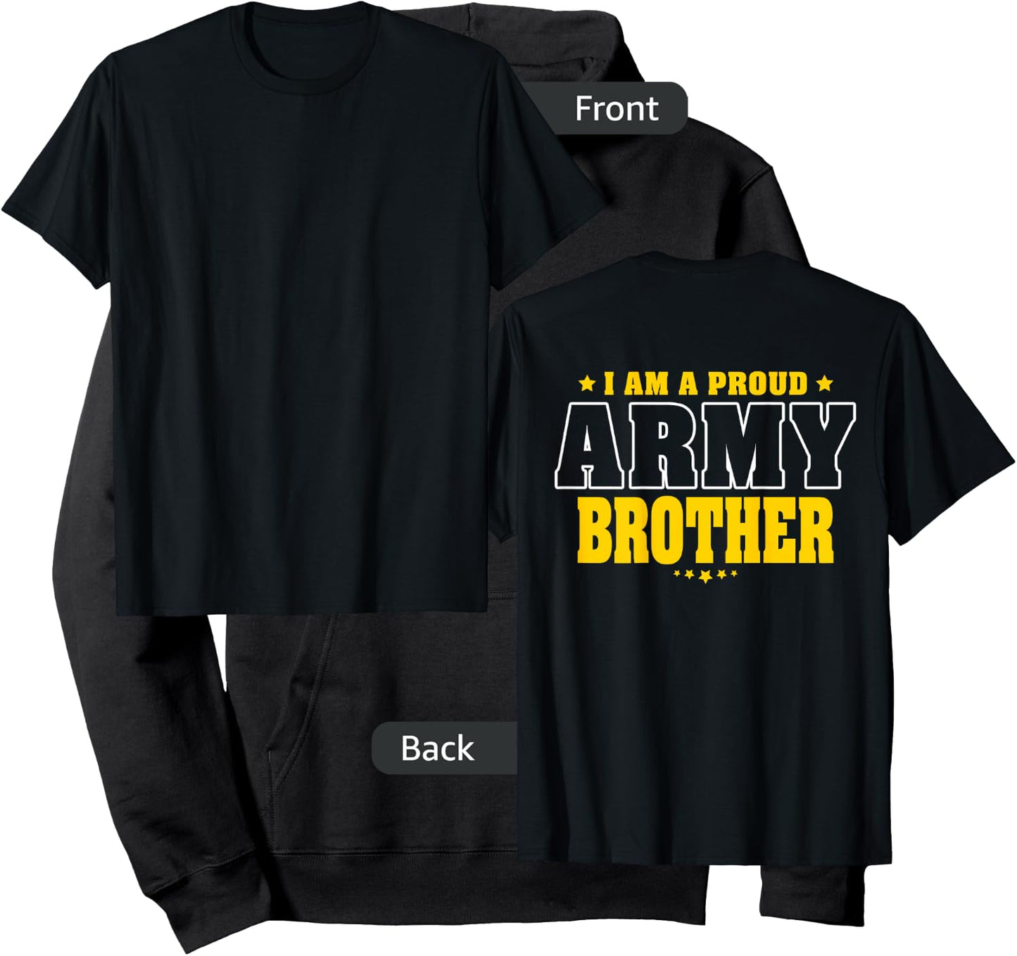 I Am A Proud Army Brother Patriotic Pride Military Sibling Hoodie - Hoodie | Black