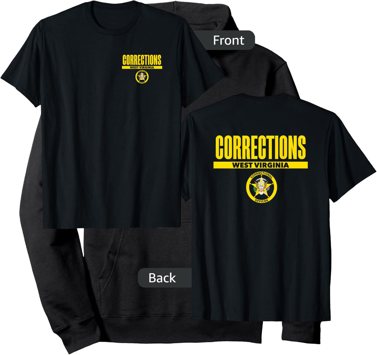 West Virginia Correctional Officer Thin Gray Line Hoodie - Hoodie | Black
