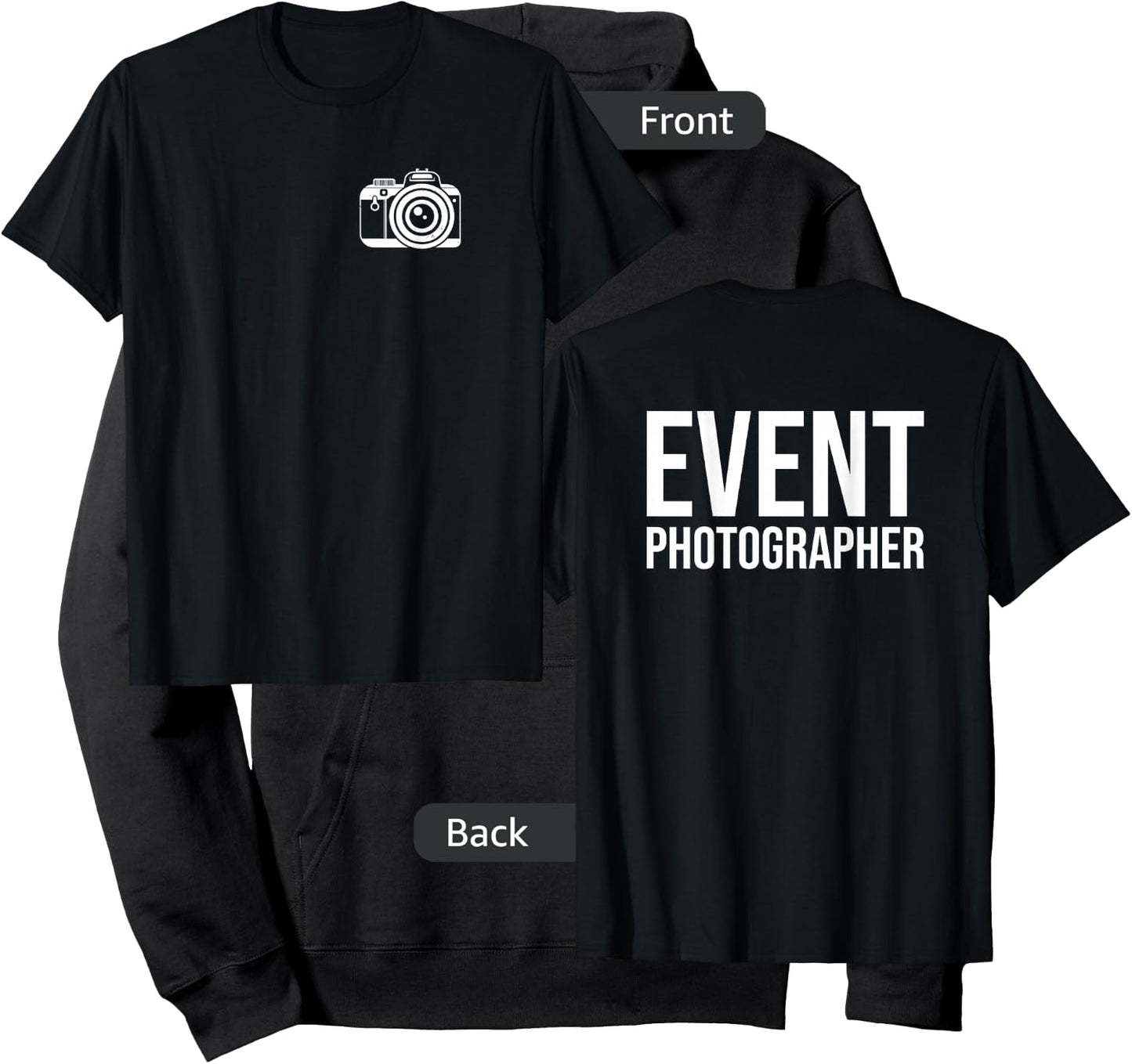 Event Photographer Front- and Back Print Hoodie - Hoodie | Black