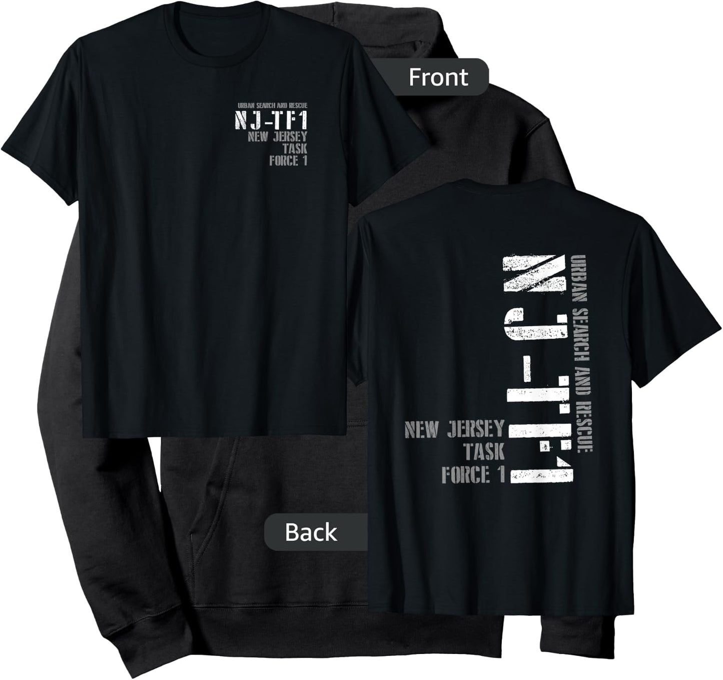 Urban Search & Rescue New Jersey Task Force 1 NJ-TF1 Duty Hoodie - Hoodie | Black