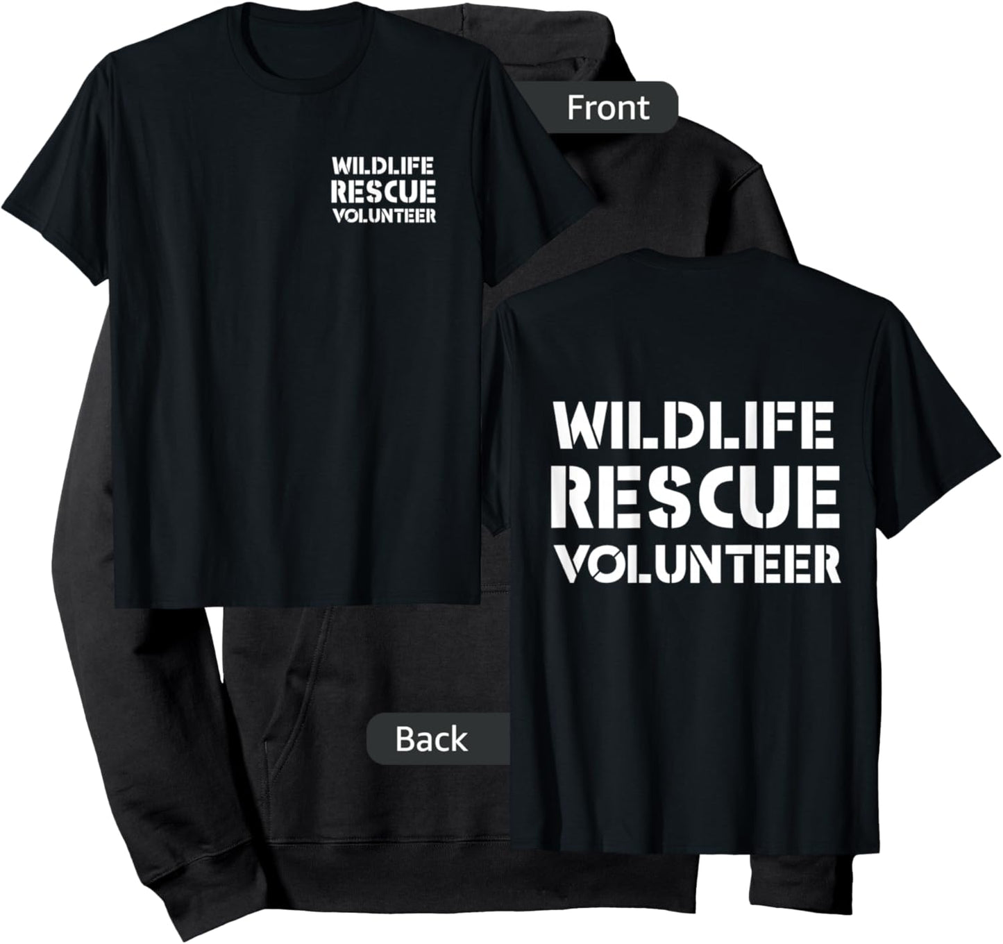 Wildlife Rescue Volunteer Animal Rehabilitation FRONT & BACK Hoodie - Hoodie | Black