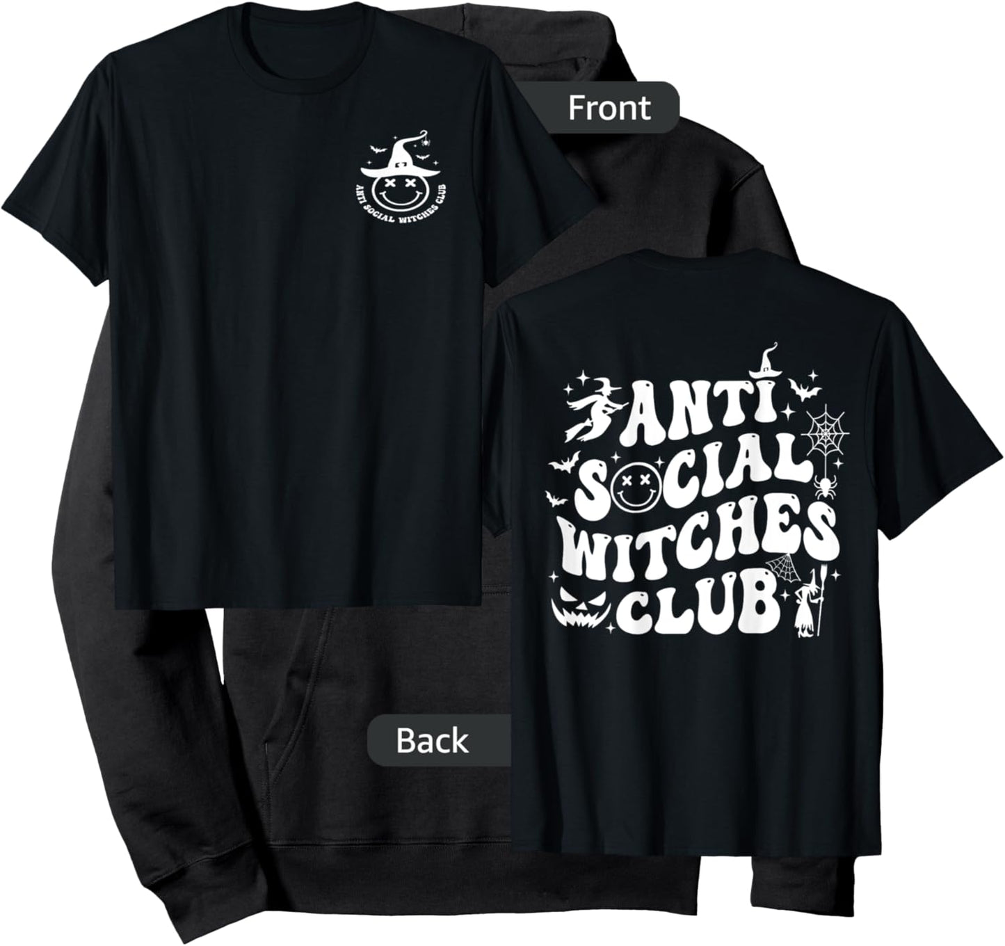 Anti Social Witches Club (2 side) Hoodie - Hoodie | Black