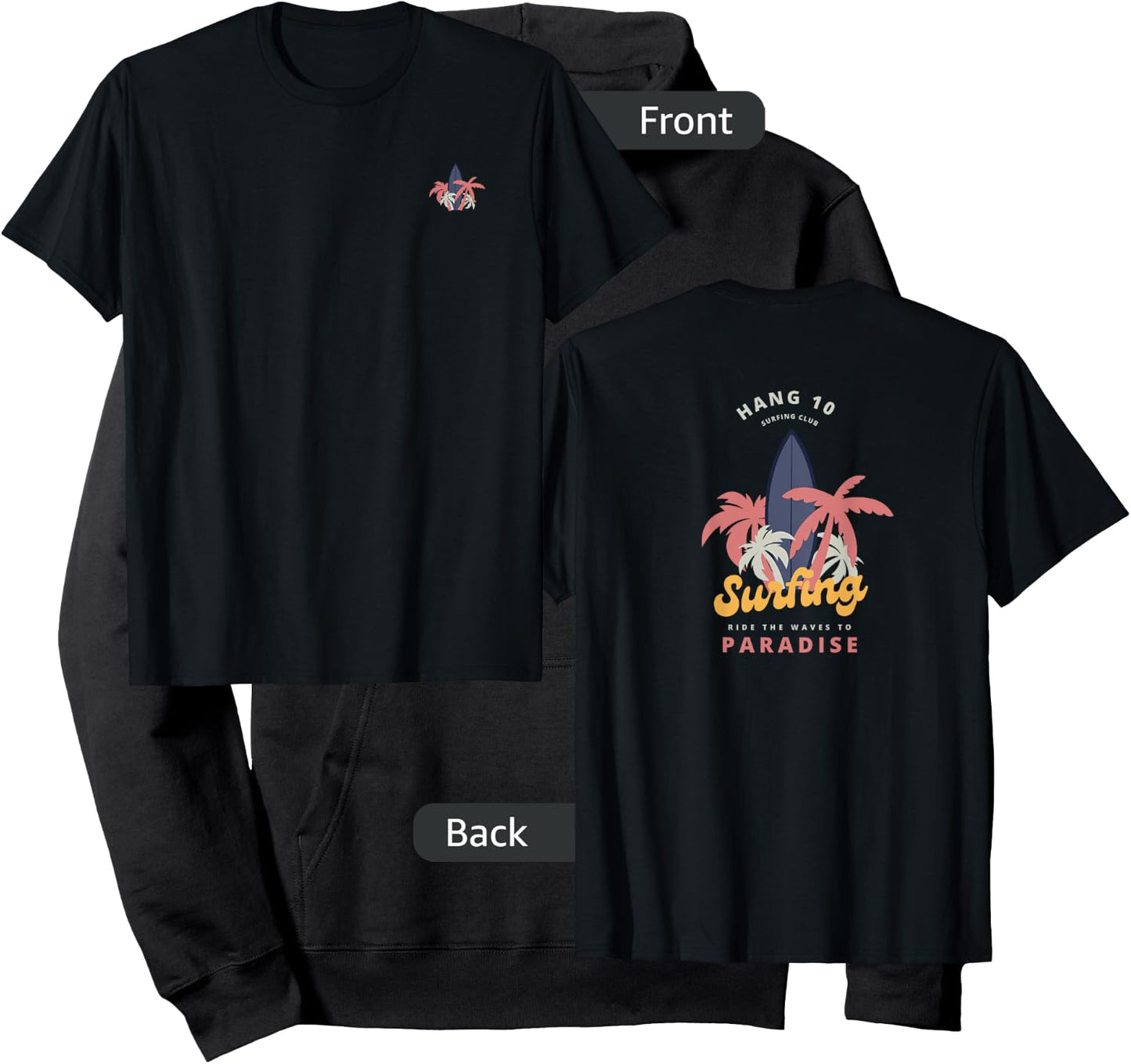 Hang 10 Surfing Club Ride The Waves Hoodie - Hoodie | Black